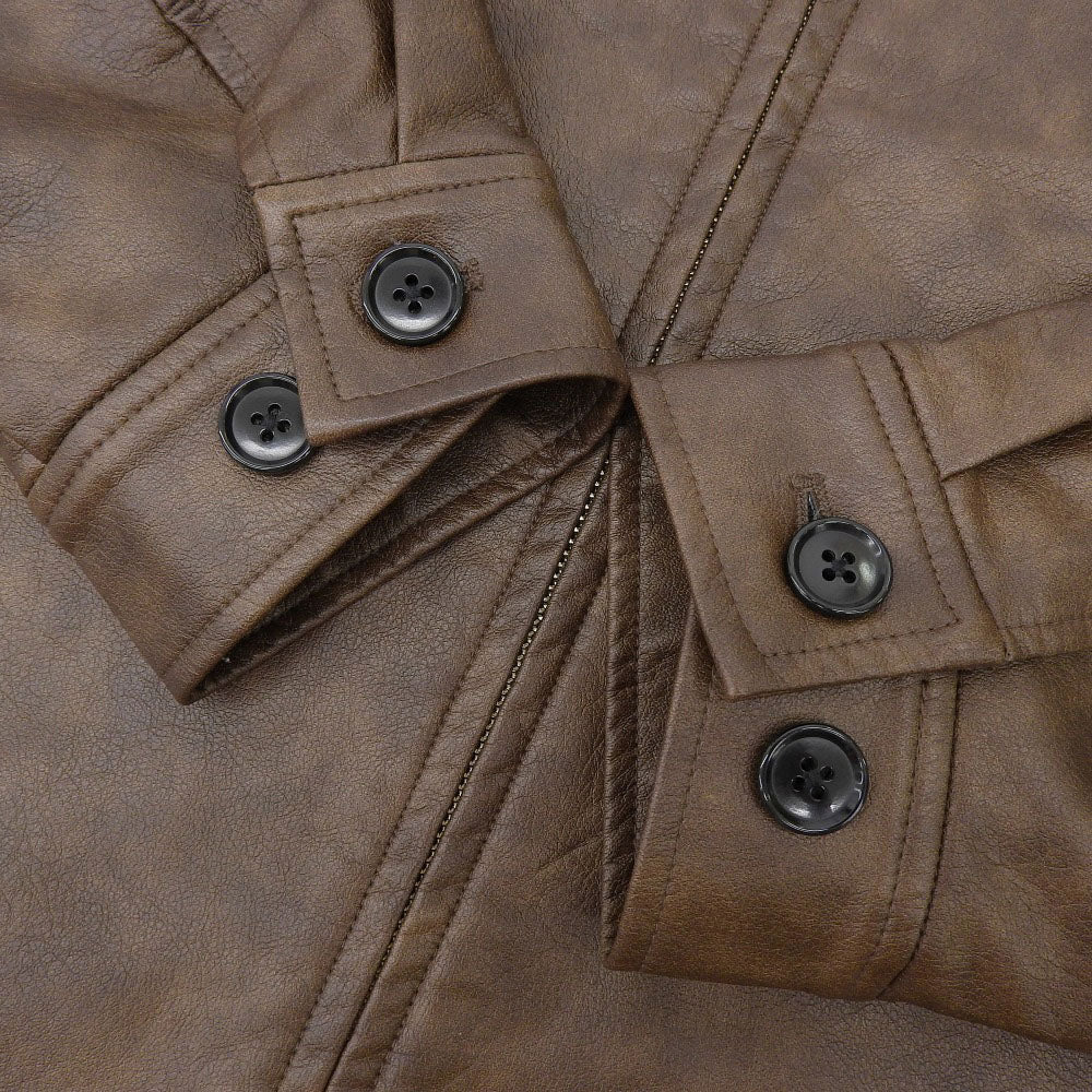 B:MING ビーミング 美品 ambiance フェイクレザー ブルゾン メンズ ブラウン L ジャケット L