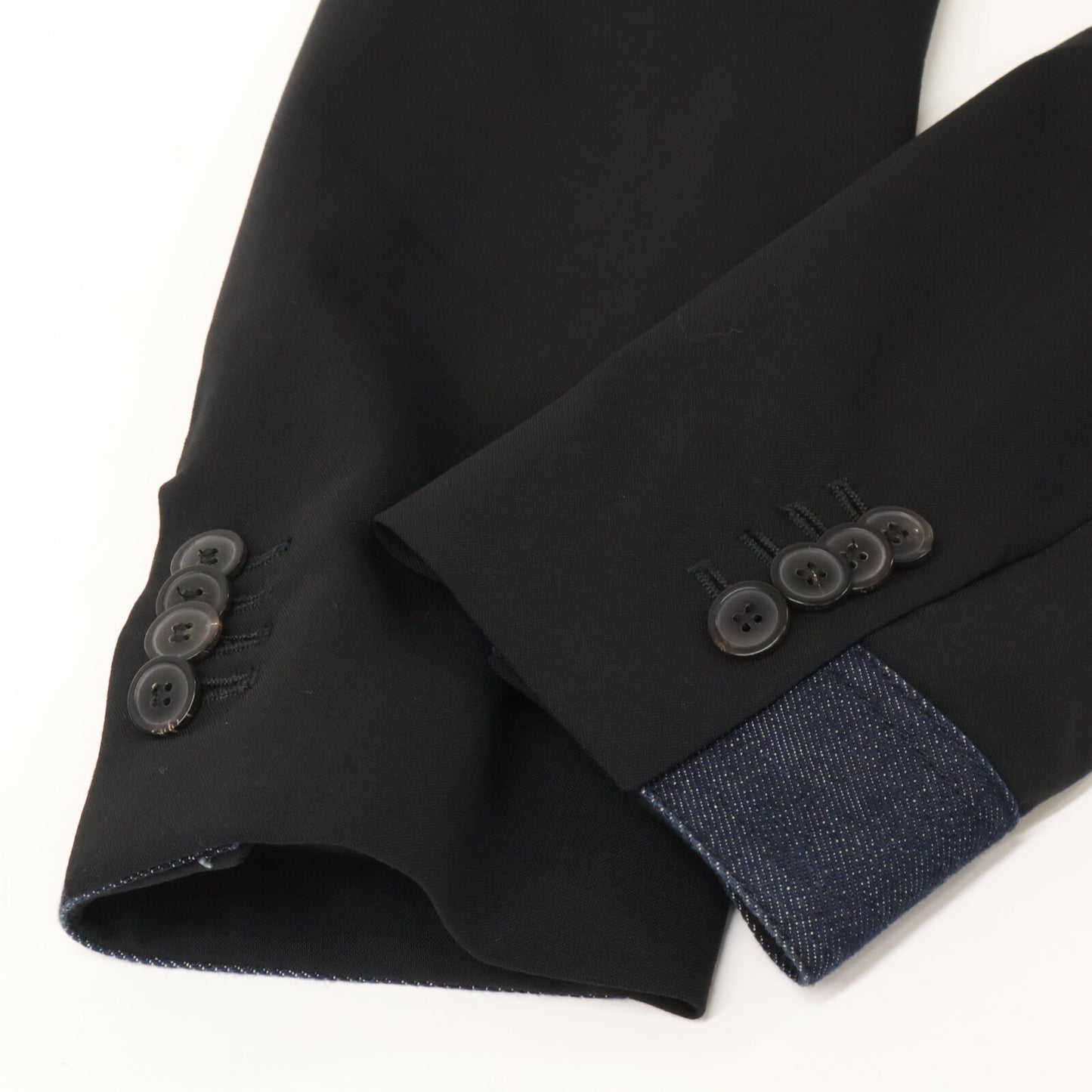 DIESEL BlackGold ディーゼルブラックゴールド ブラック デニム切り替え テーラードジャケット ジャケット 46