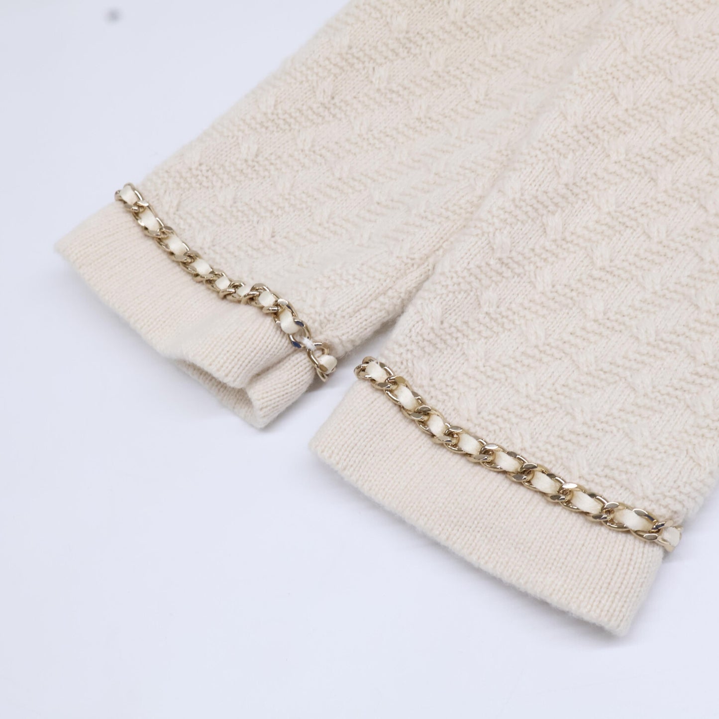 CHANEL シャネル 新品同様 国内正規 P75724K10893 ノーカラーニットジャケット カシミヤ トップス 34