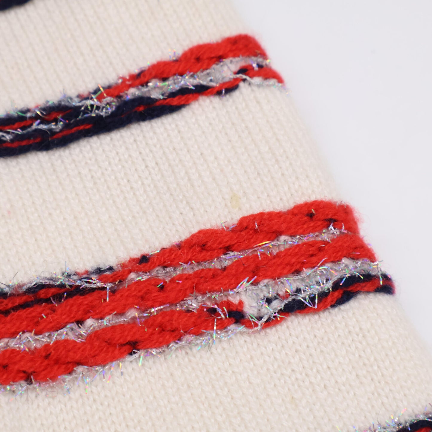 CHANEL シャネル 国内正規 P64262K60201 カシミヤ ボーダー ニットジャケット トップス 38