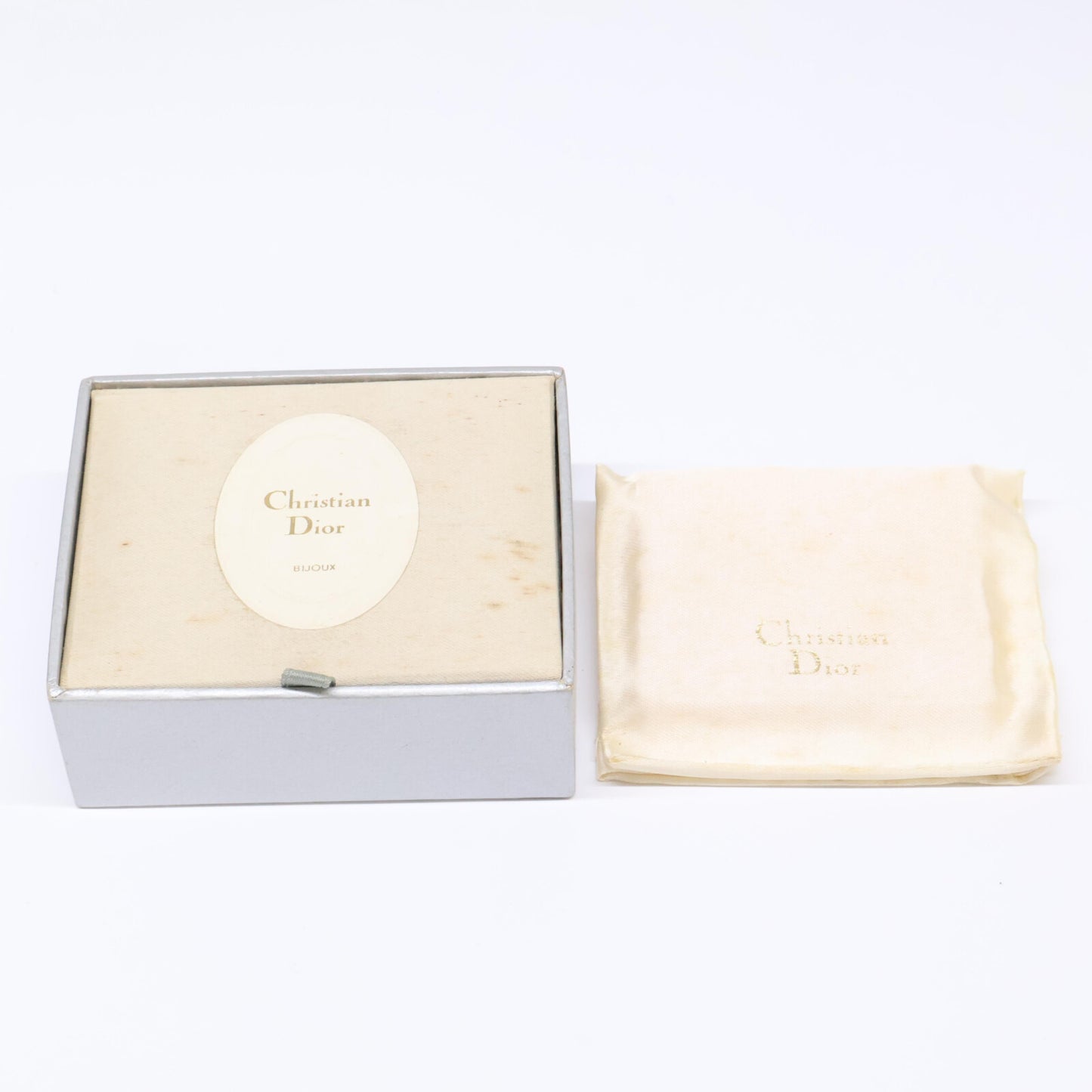 Christian Dior クリスチャンディオール ラインストーン ロゴ ハートトップ ネックレス