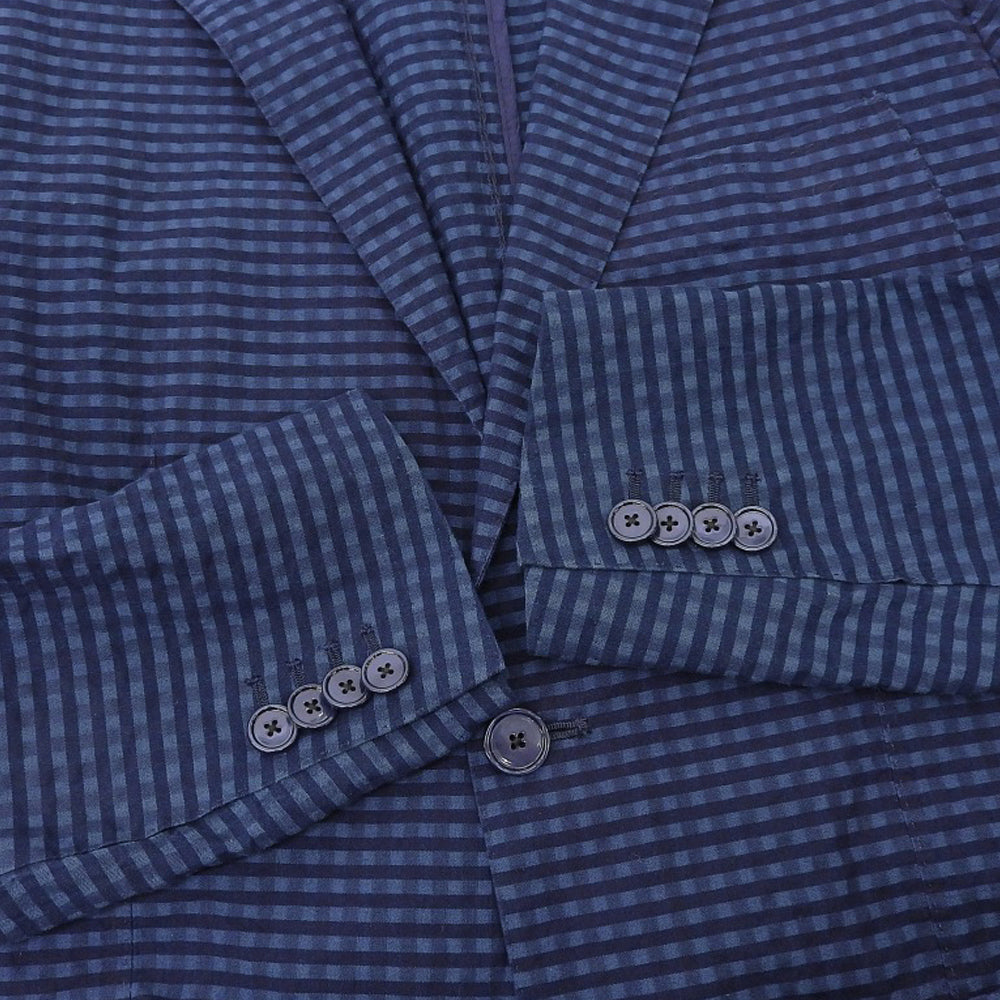 TAGLIATORE タリアトーレ コットン ギンガムチェック SAHARA テーラードジャケット メンズ ネイビー 44 ジャケット 44