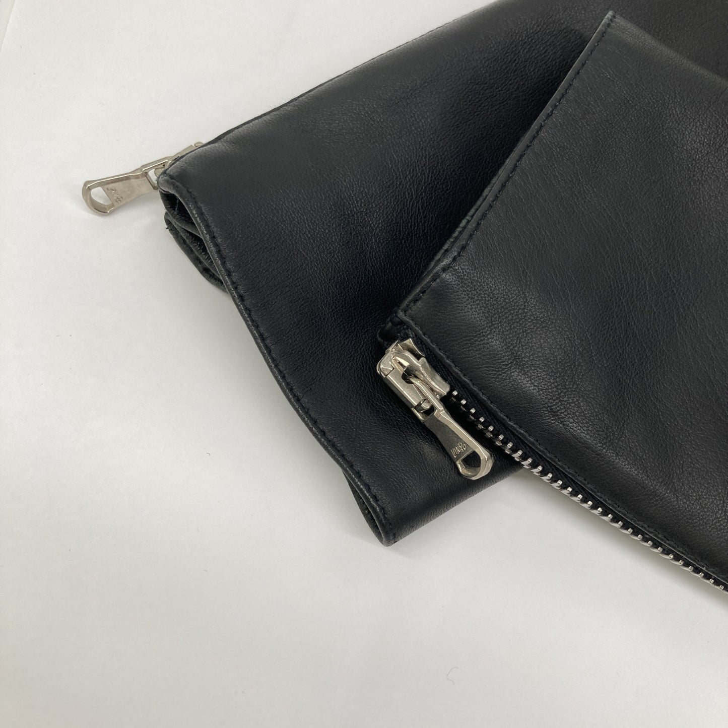 TOMORROWLAND トゥモローランド ×DENIM ブラック ラムレザー ドルフィン シングルライダースジャケット ジャケット 44