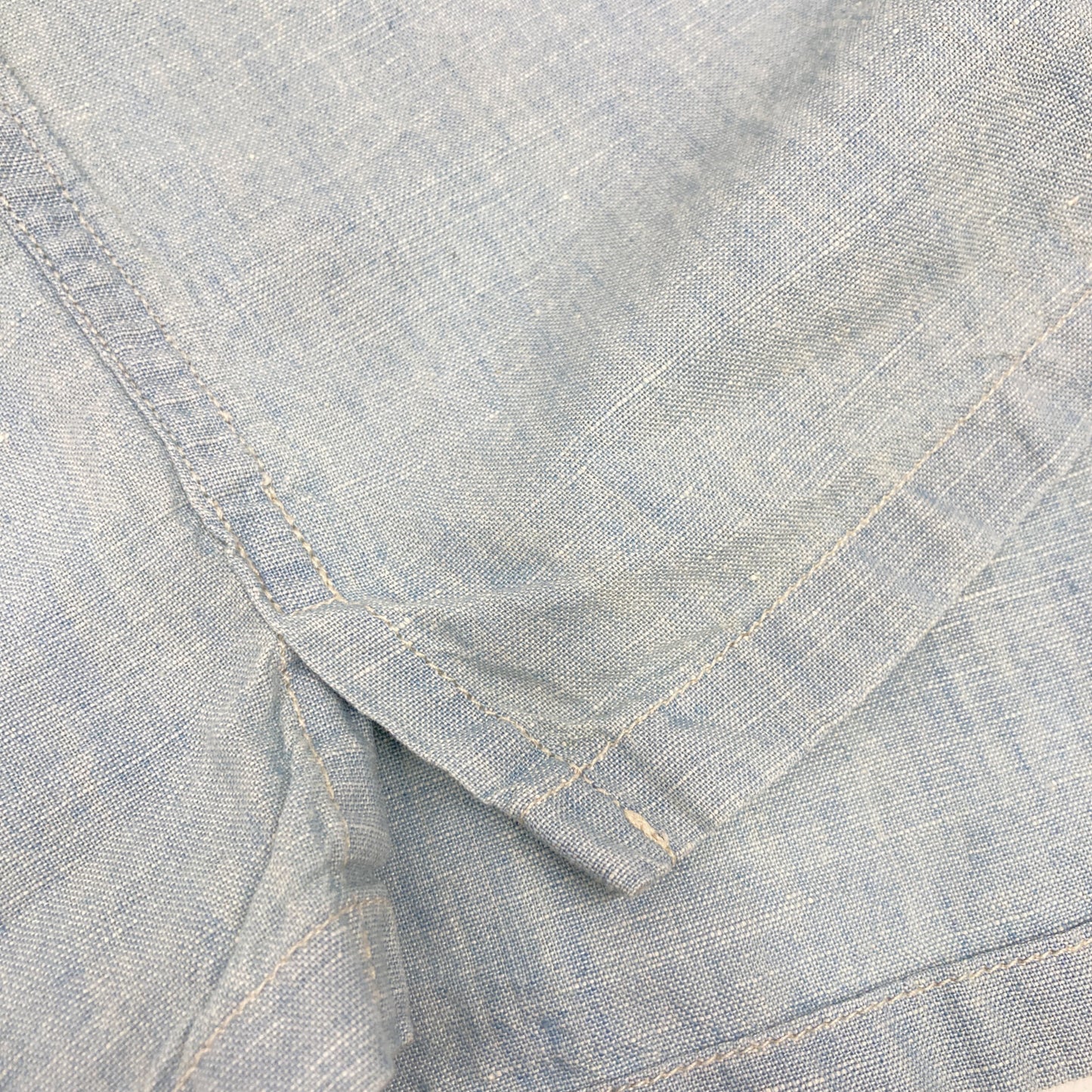 RRL ダブルアールエル ライトブルー コットンリネン オープンカラー 半袖シャツ トップス 2