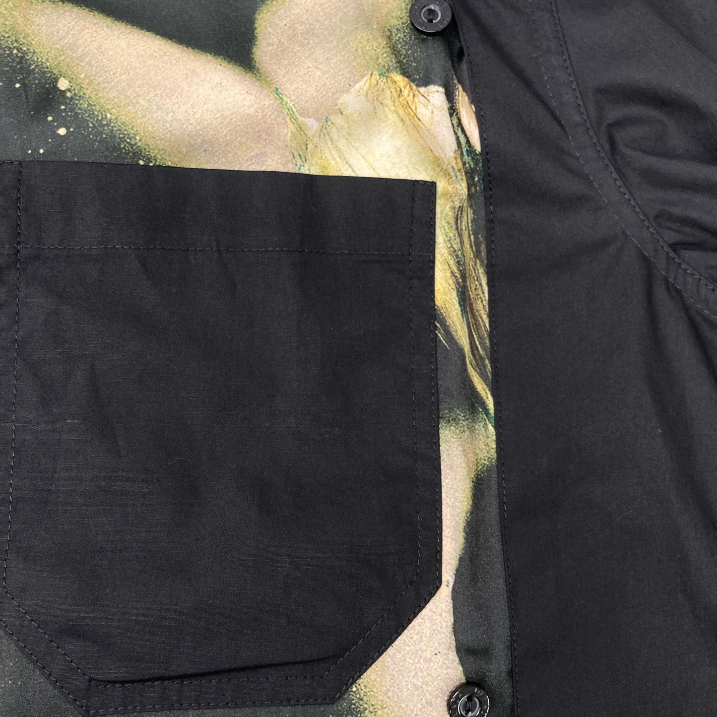 delada デラダ ブラック コットン ドッキングデザインシャツ トップス L