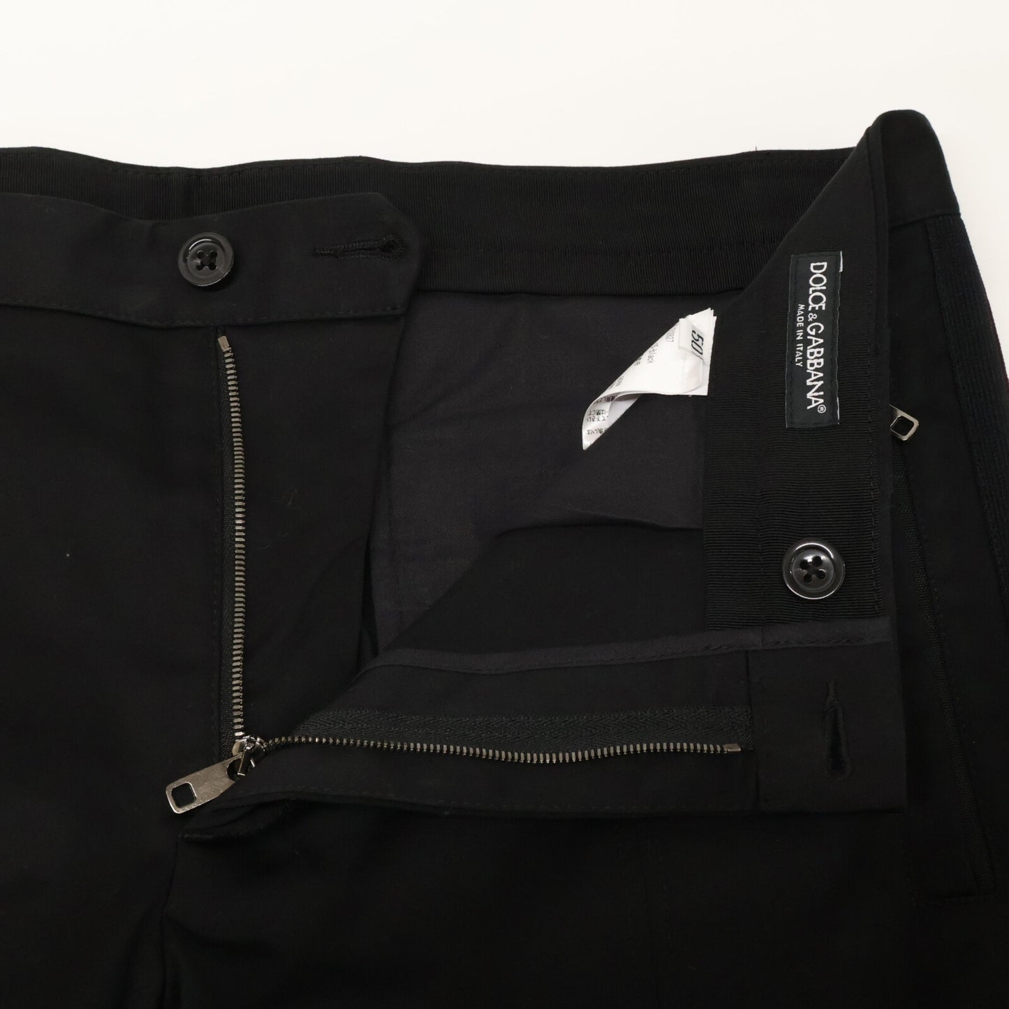 DOLCE&GABBANA ドルチェアンドガッバーナ G6FSET ブラック サイドラインパンツ ボトムス 50