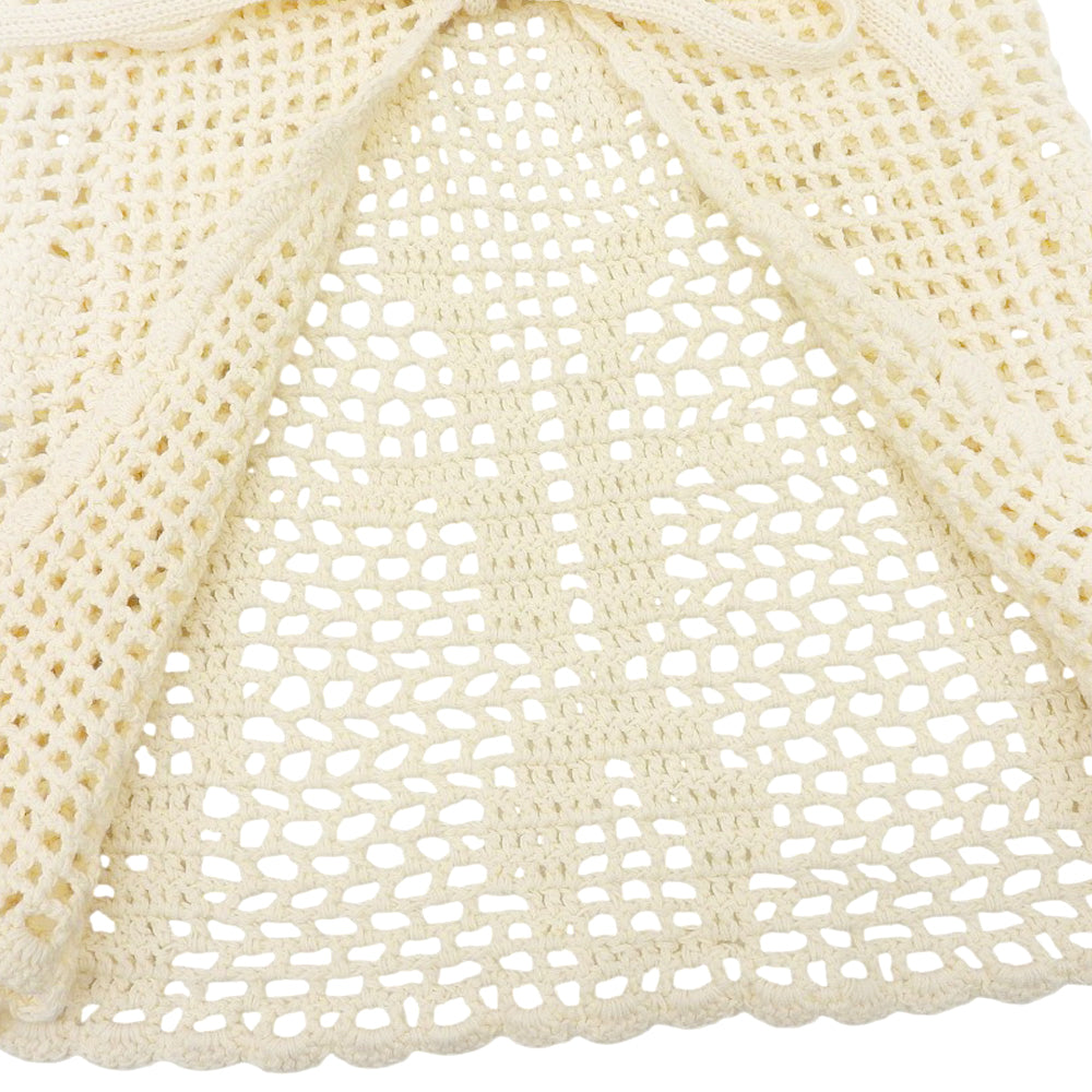 CLANE クラネ 新品同様 バックオープン クロシェニット トップス レディース ベージュ F 18106-2272 25SS トップス F