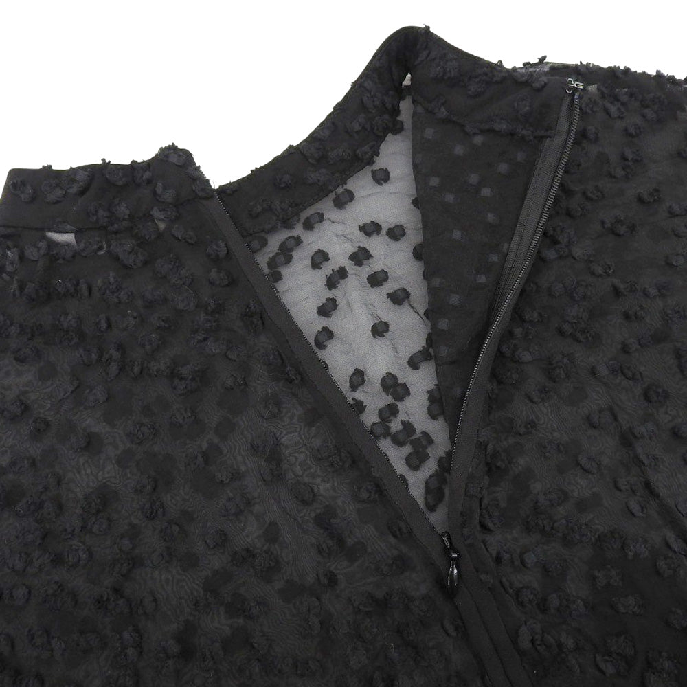 CLANE クラネ 新品同様 SNOW DOT JACQUARD TOPS インナー付 トップス レディース ブラック 1 15122ー4122 23AW トップス 1