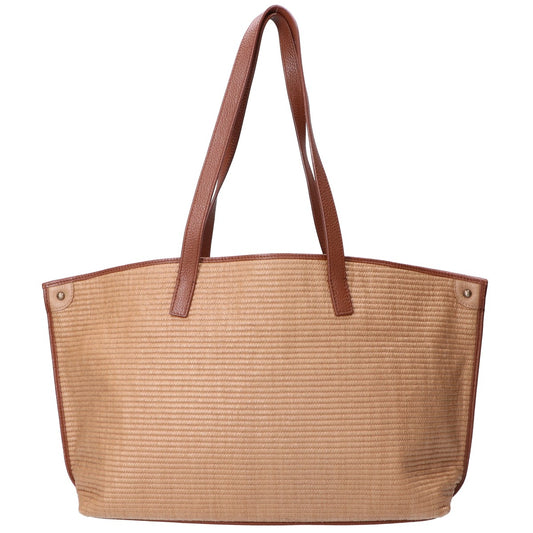 1017 ALYX 9SM アリクス ラフィアファブリックxレザー ショルダー トートバッグ