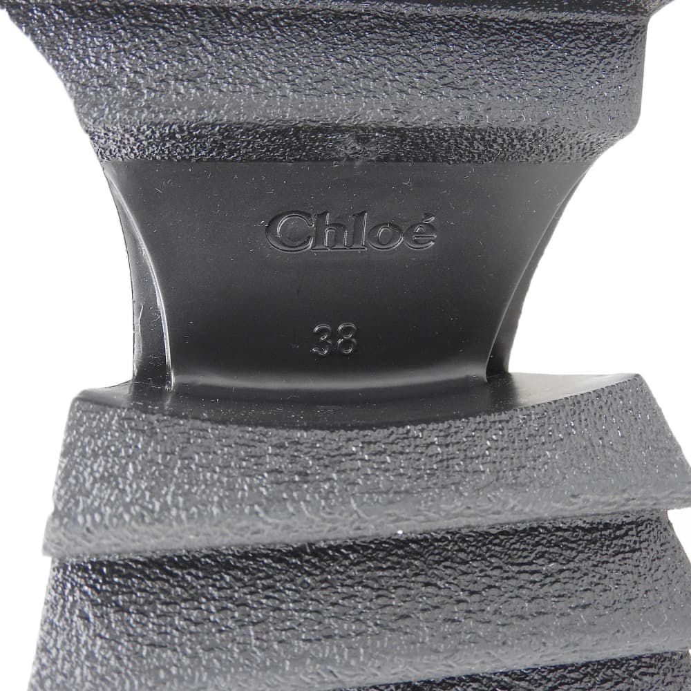 CHLOE クロエ 新品同様 ベティ ラバー レインブーツ レディース ブラック 38 CHC19W239G800138W シューズ 38