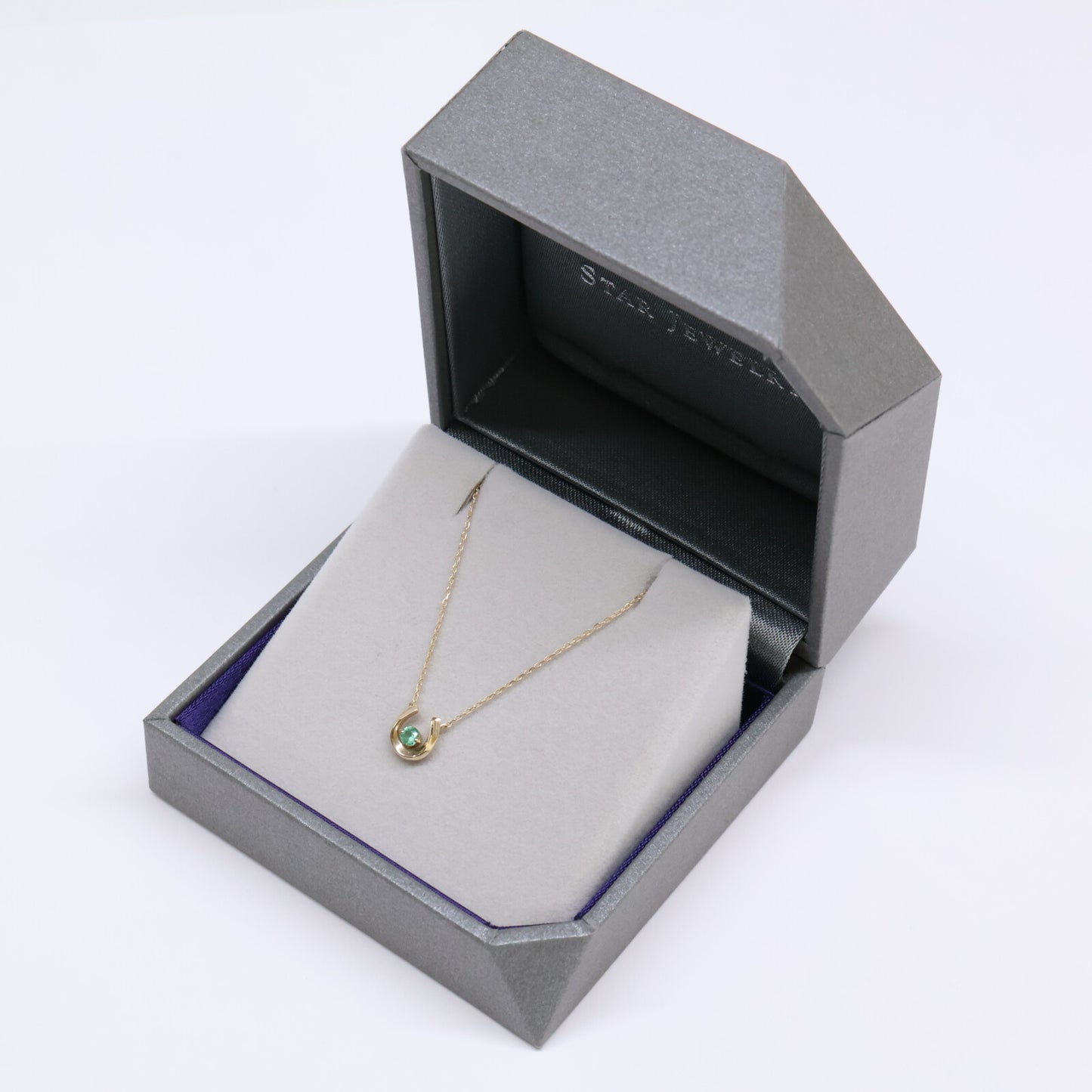 STAR JEWELRY スタージュエリー 【美品】2JN1070 K10 HORSESHOE EMERALD NECKLACE ホースシュー エメラルド ネックレス