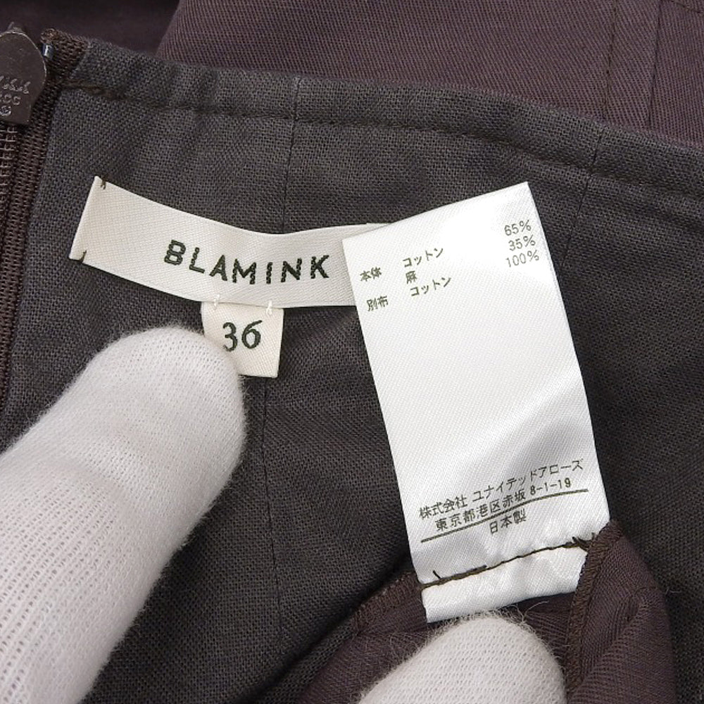 BLAMINK ブラミンク リネンブレンド マキシ丈 ロング スカート レディース グレー系 36 7924-230-0343 スカート 36