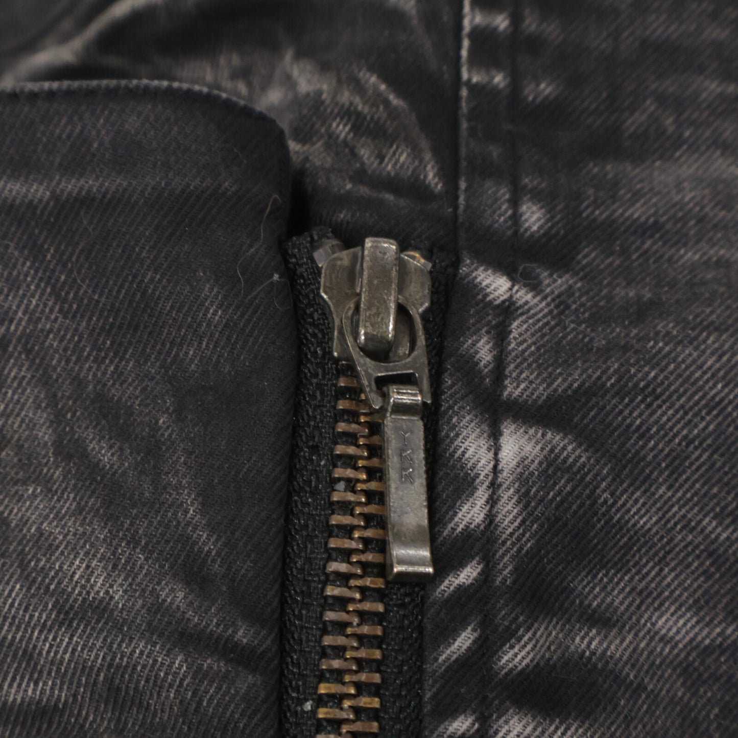 芽風 ブラックデニム風 アタリ加工 ジップアップ変形コート ジャケット 38