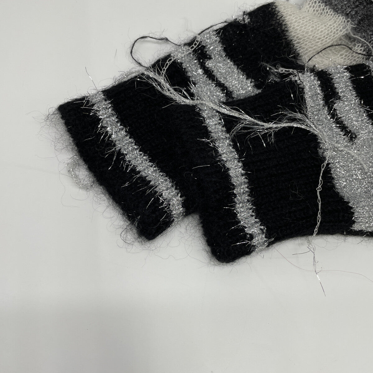 rurumu: ルルムウ rrm21AW-KN01 ブラック ダメ―ジ モヘア ニット ワンピース F