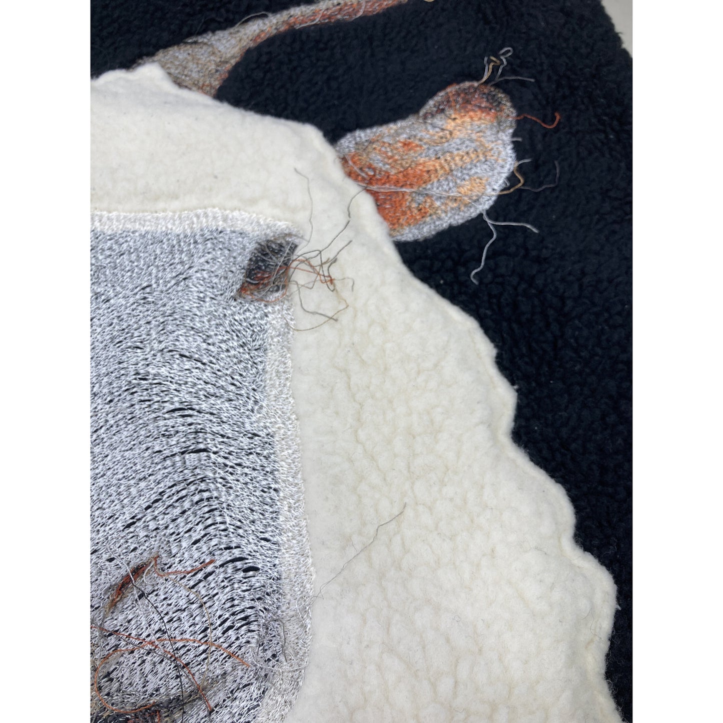 doublet ダブレット ブラック PHOTO STITCH EMBROIDERY FUR JACKET コート M