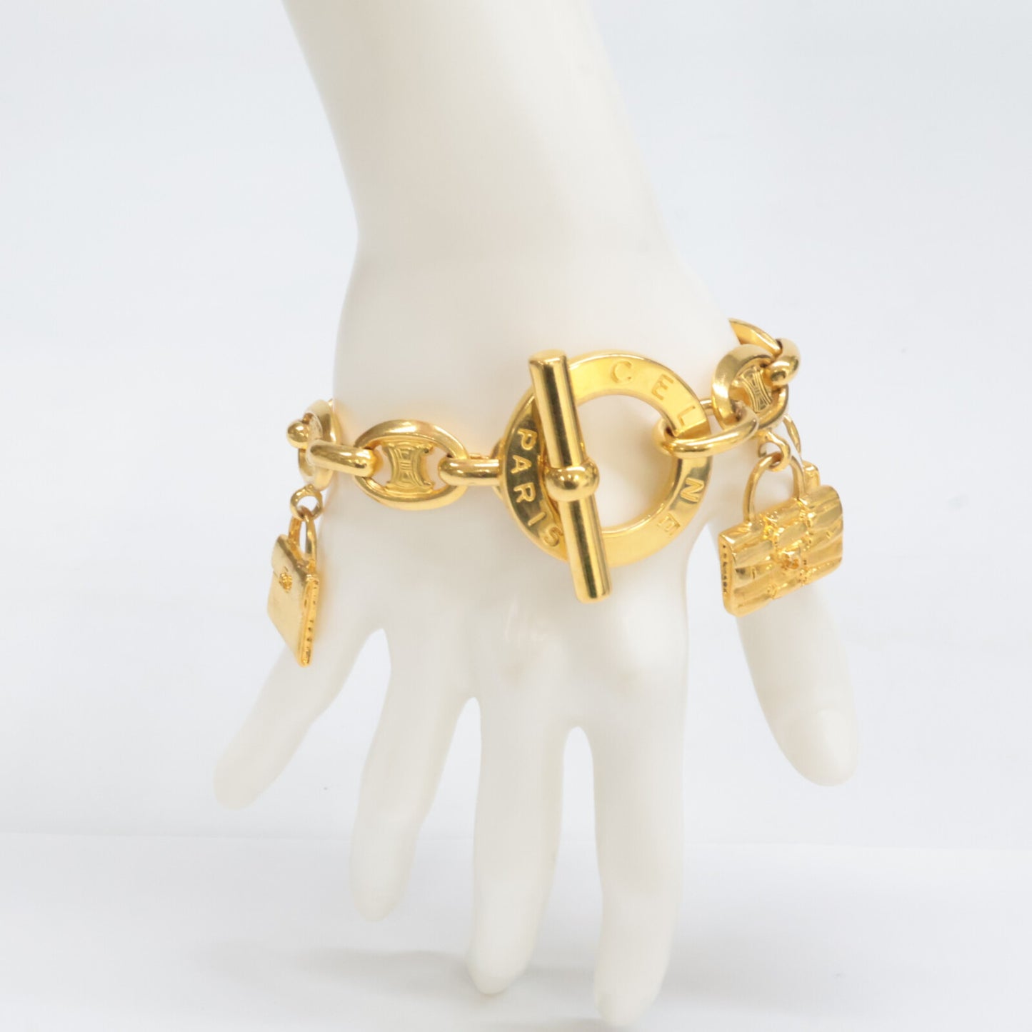 CELINE セリーヌ バッグモチーフチャーム マカダム ブレスレット