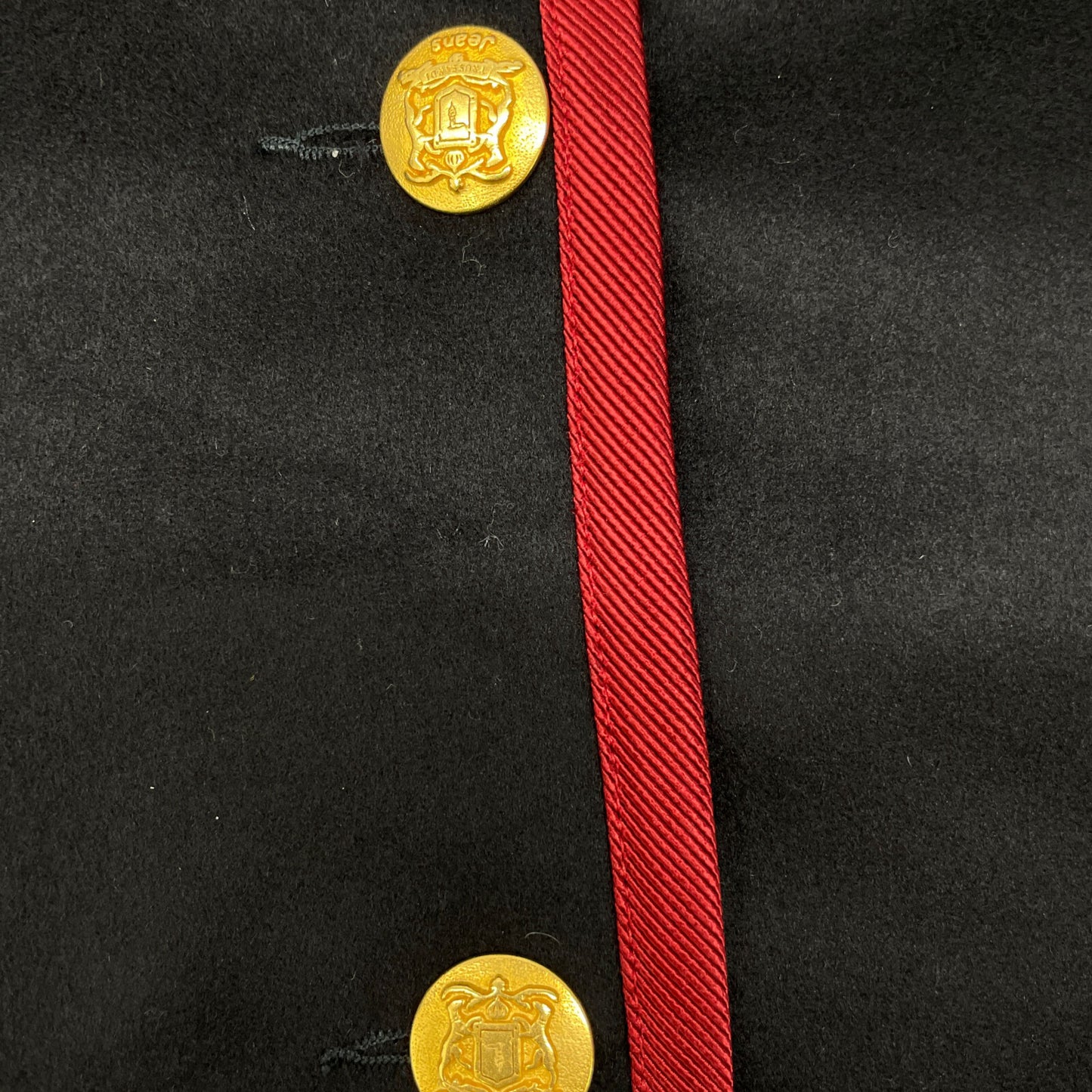 TRUSSARDI トラサルディ ネイビー×レッド エンブレム付き 金ボタン ウールカシミヤ ブレザー ジャケット 28/42