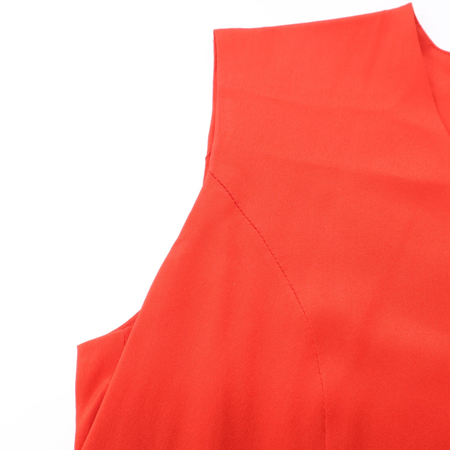 YOKOCHAN ヨーコチャン レッド YCD-13SSC-020 ノースリーブ バイカラー ワンピース ワンピース 38