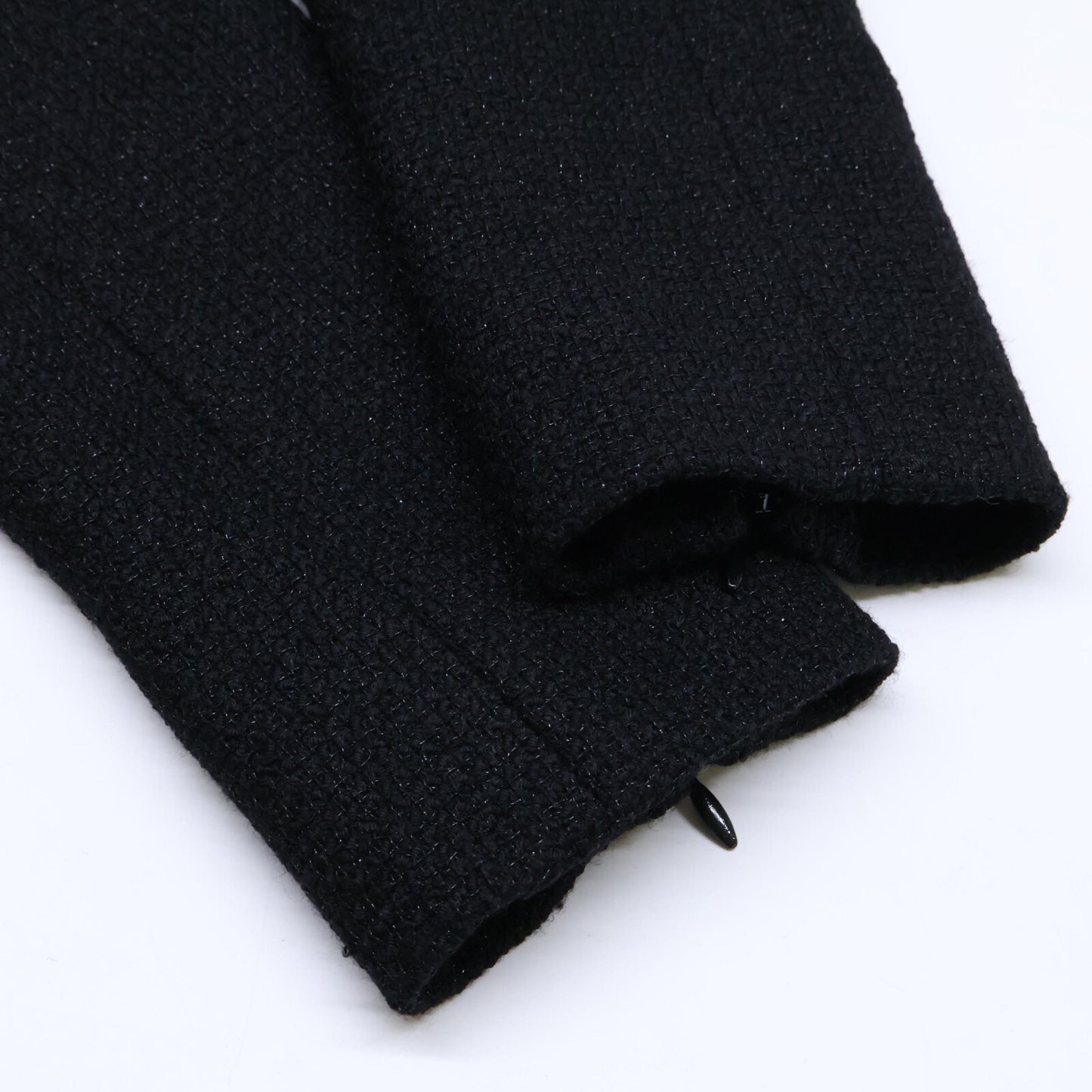 CHANEL シャネル 【美品】16B P54617V37240 ココマークプレート フロントプリーツ ツイード ワンピース 34