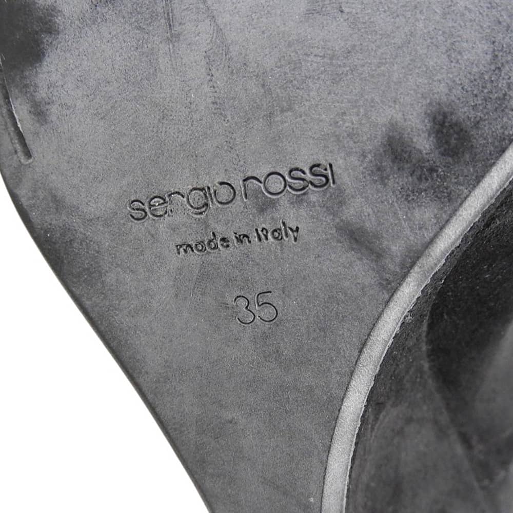 Sergio Rossi セルジオロッシ スエード ロングブーツ レディース ブラック 35 56350 シューズ 35
