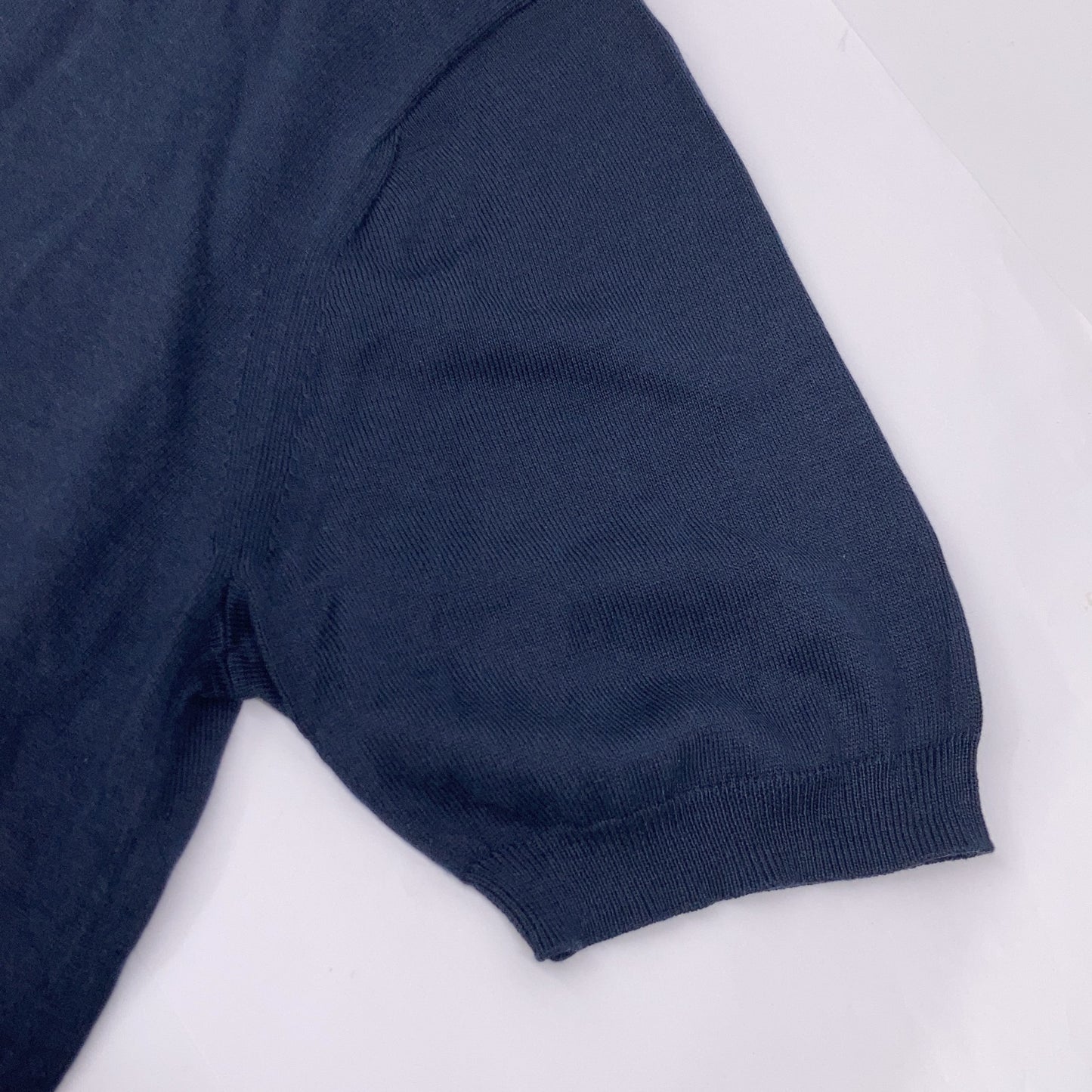 TOMORROWLAND トゥモローランド 61-02-12-02002 ネイビー シルクコットン ニットポロシャツ SESIA トップス M