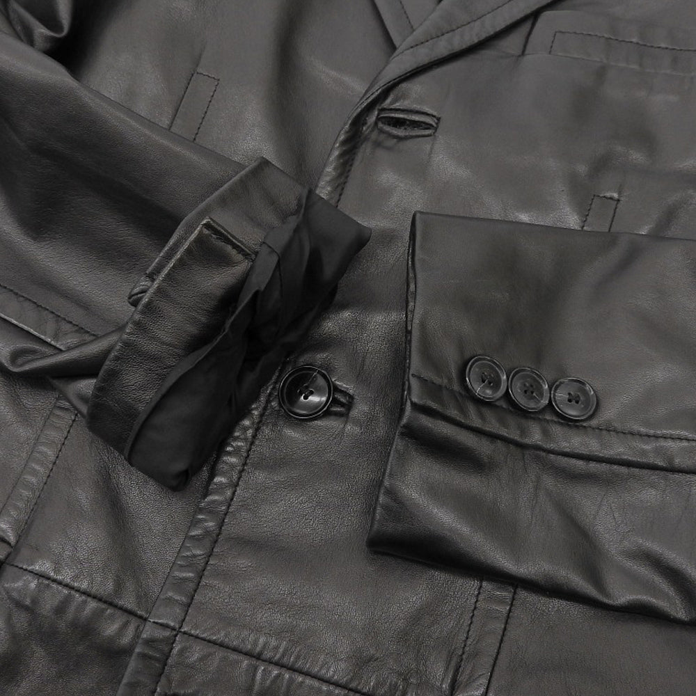 BOSS ボス CUTES ラムレザー テーラードジャケット メンズ ブラック 46 20697/167 ジャケット 46