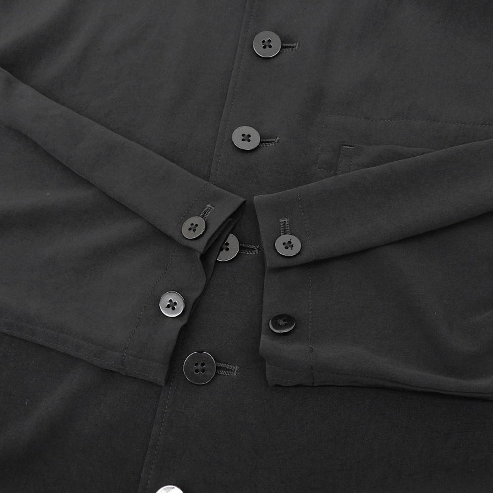 Yohji Yamamoto POUR HOMME ヨウジヤマモトプールオム ダブルカラー 長袖シャツ トップス メンズ ブラック 3 HN-B45-500 トップス 36