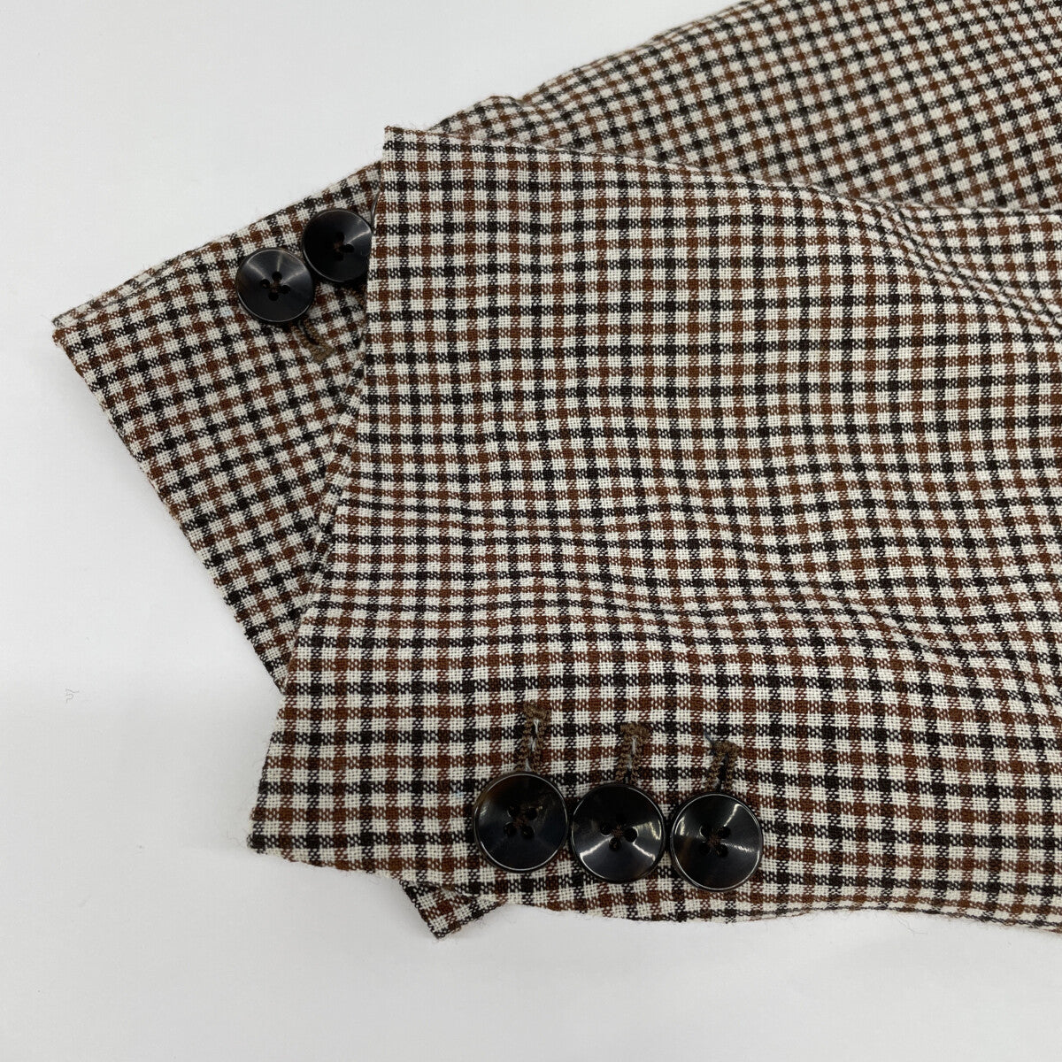 TOMORROWLAND PILGRIM トゥモローランドピルグリム 【美品】61-07-22-07002 チェック ウールポリウレタン シングル2B ジャケット 46