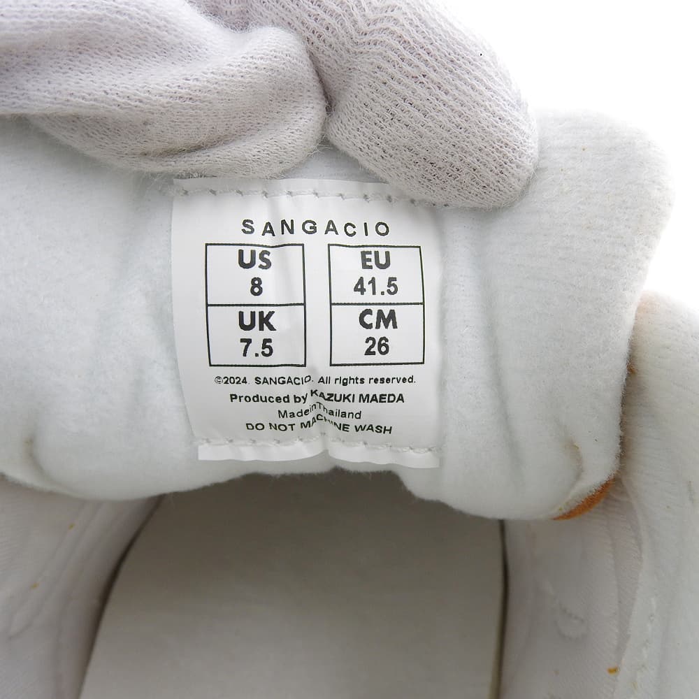 Sangacio サンガッチョ 新品同様 にゅ~ず 10周年記念モデル ヌバッグ ローカットスニーカー シューズ メンズ オレンジ 26cm シューズ 8(US)