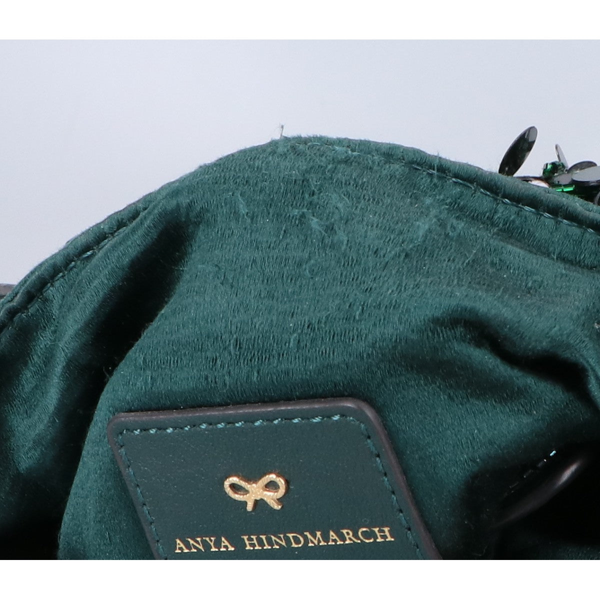 Anya Hindmarch アニヤ ハインドマーチ カエル スパンコール/ビーズ レザー 2WAY チェーン ハンドバッグ