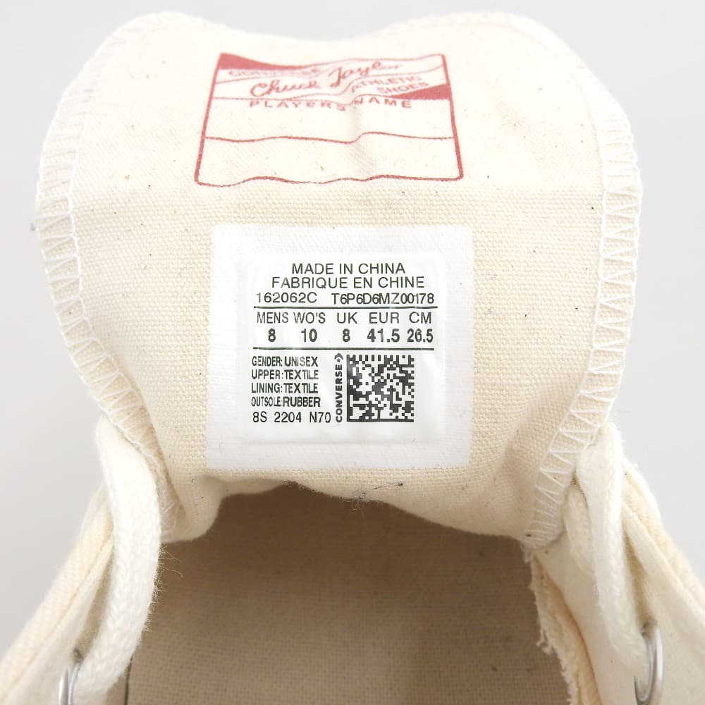 CONVERSE コンバース PARCHMENT キャンバス スニーカー シューズ メンズ ベージュ 26.5cm CT70 162062C シューズ 8(UK)