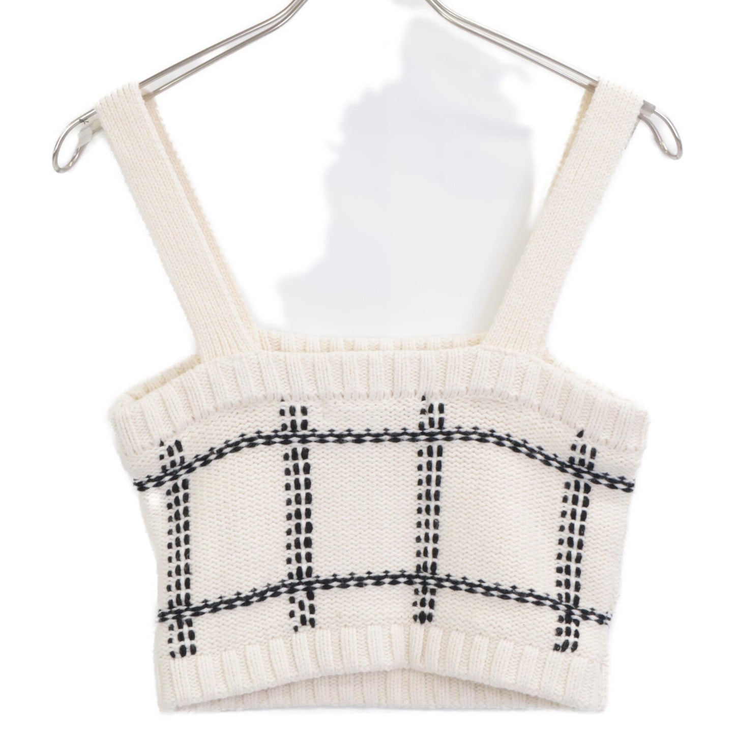 sheller シェリエ ホワイト handmade check ensembl アンサンブルカーディガン F