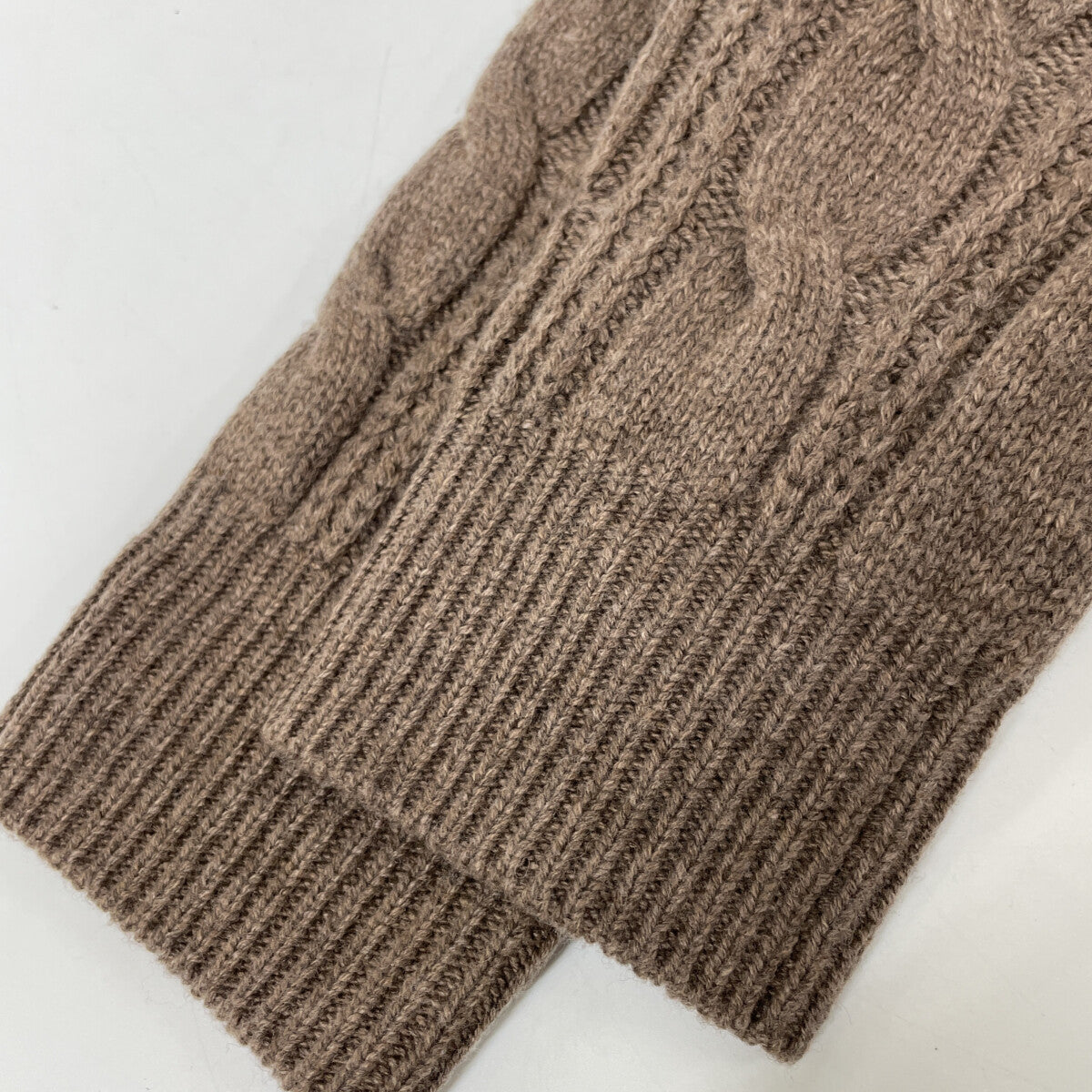 MACKINTOSH マッキントッシュ ブラウン カシミア混 ケーブル編ショールカラーニットカーディガン トップス L