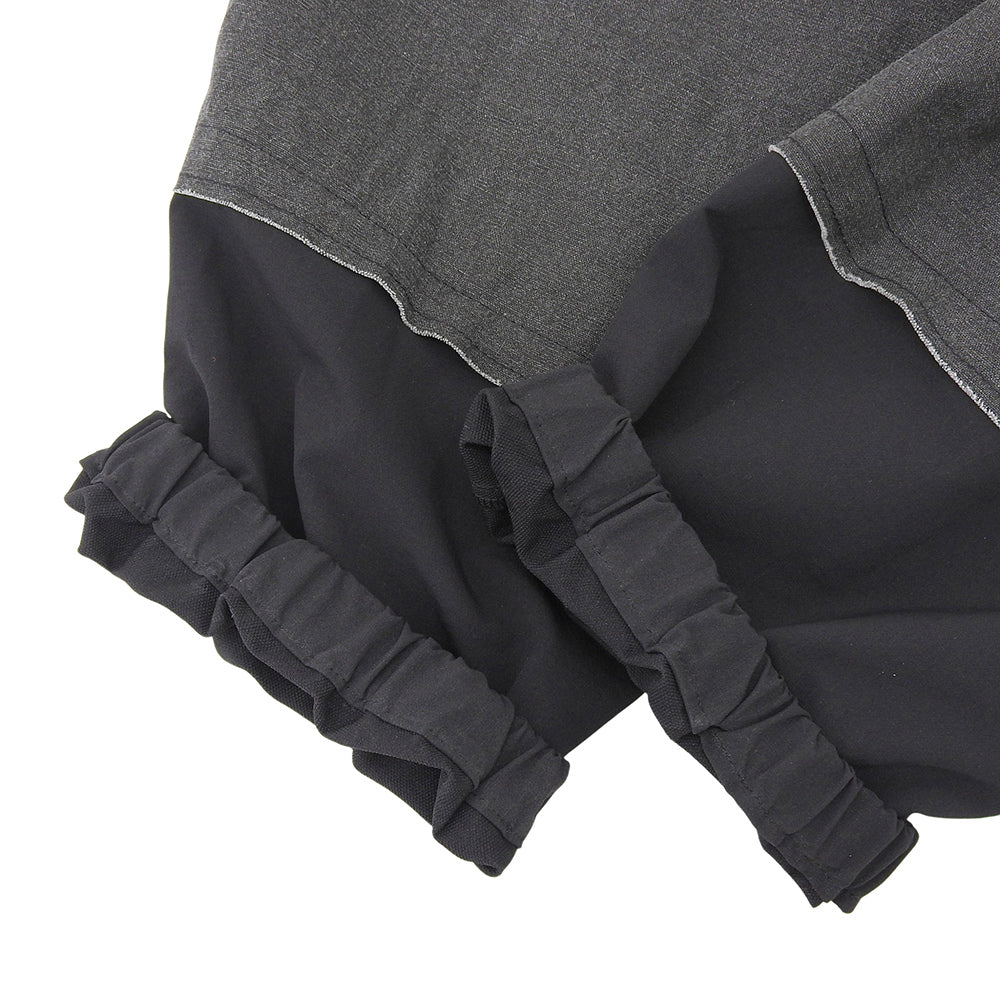 Y's ワイズ リネン コットン ダブルニーパンツ ボトムス メンズ ブラック 3 22AW 解れ加工 ボトムス 3