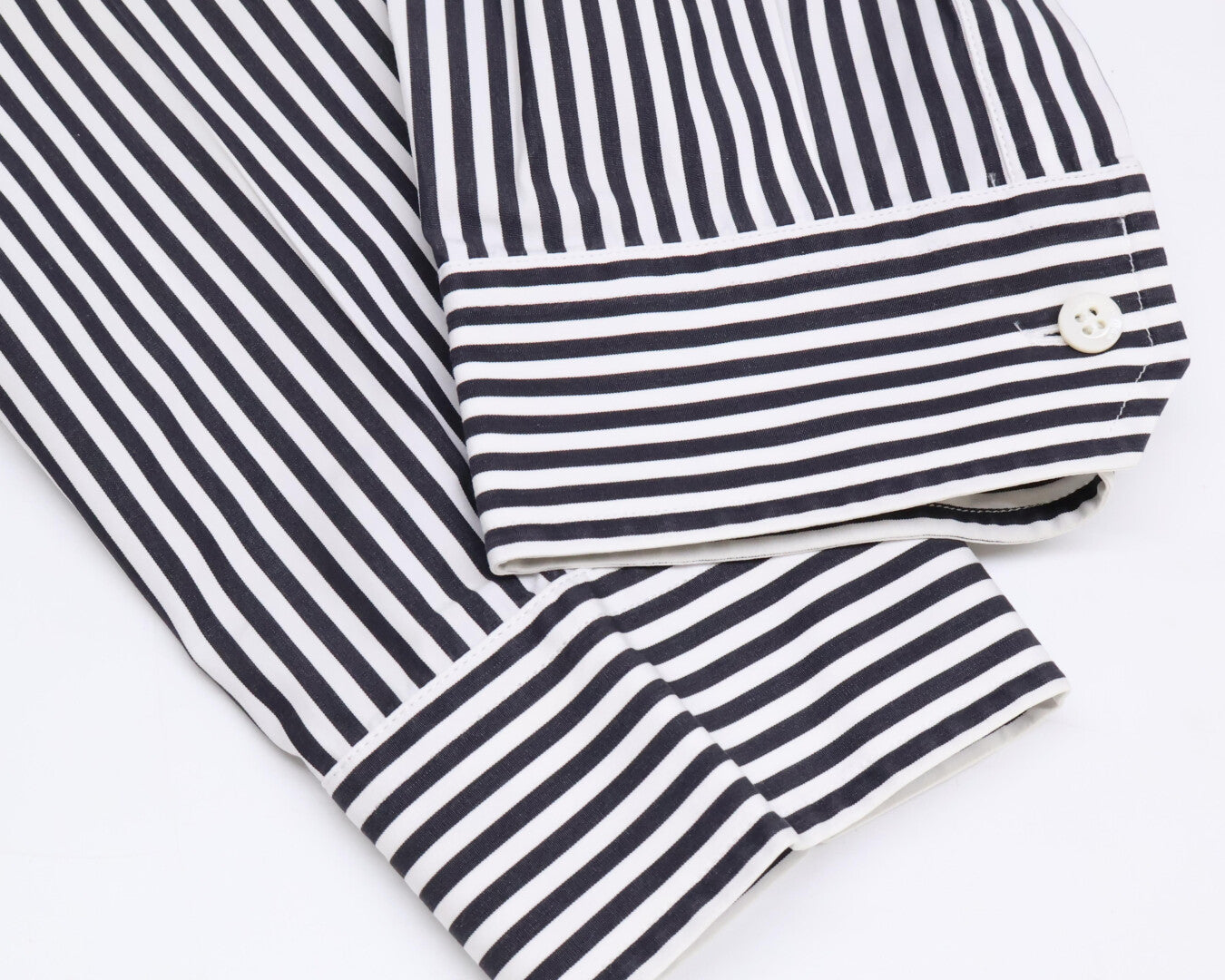 BALENCIAGA バレンシアガ ブラック/ホワイト ストライプ 534333 2018年製 刺繍シャツ トップス 39