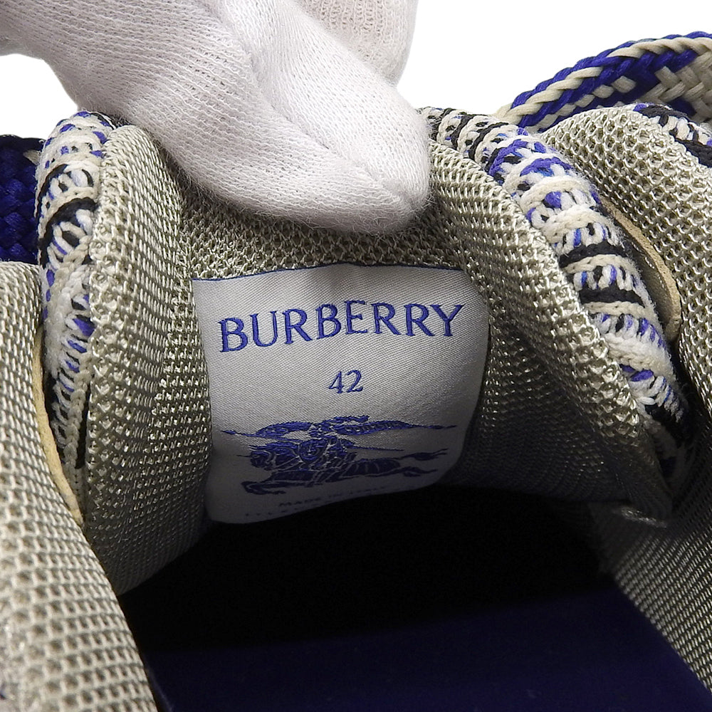 BURBERRY バーバリー BOX KNIT LOW TOP TRAINER ON RUBBER SOLE スニーカー シューズ メンズ グレー系 42 シューズ 42