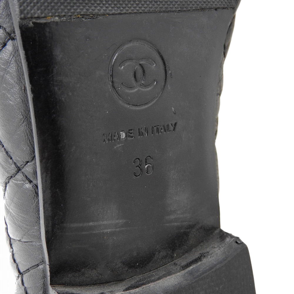 CHANEL シャネル レザー フラット パンプス レディース ブラック 36 パンプス 36