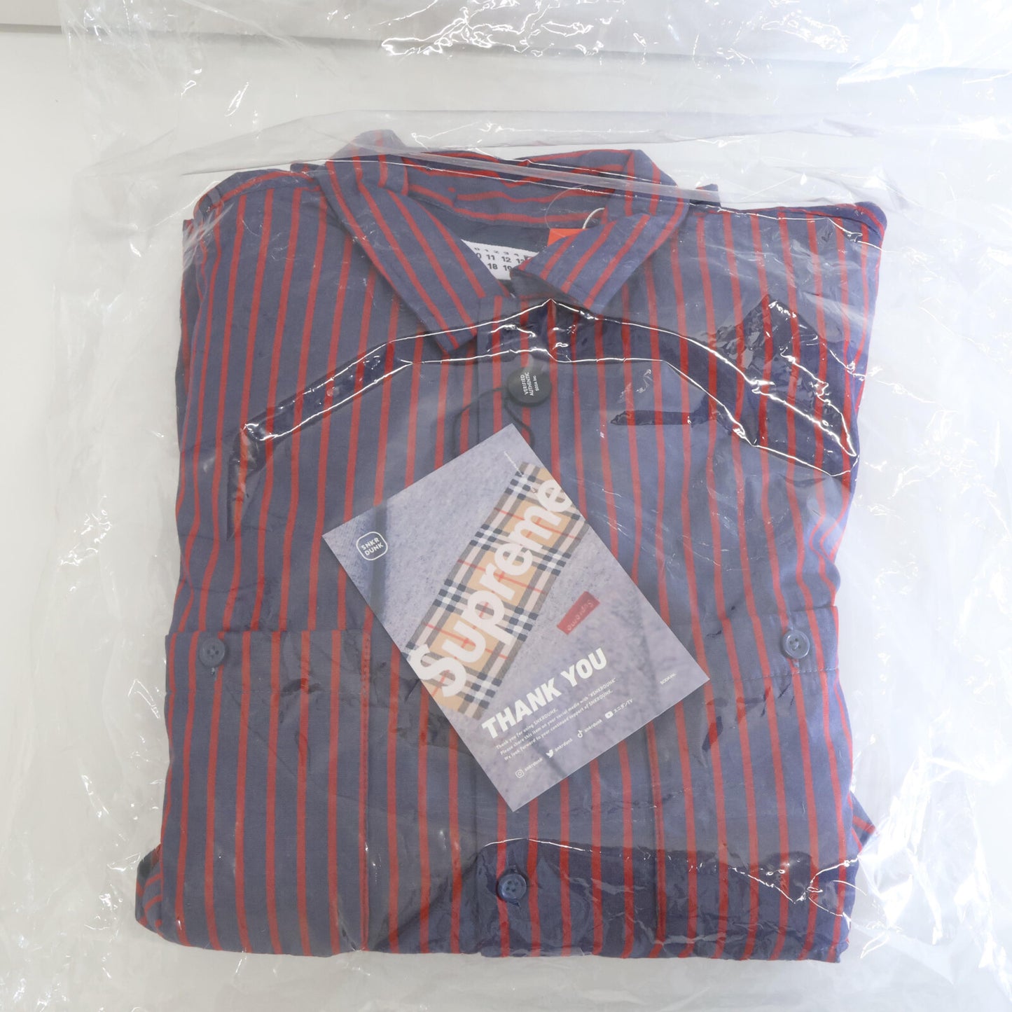 Supreme シュプリーム 新品未使用 ×MM6 24SS ストライプ パデッドシャツ トップス M