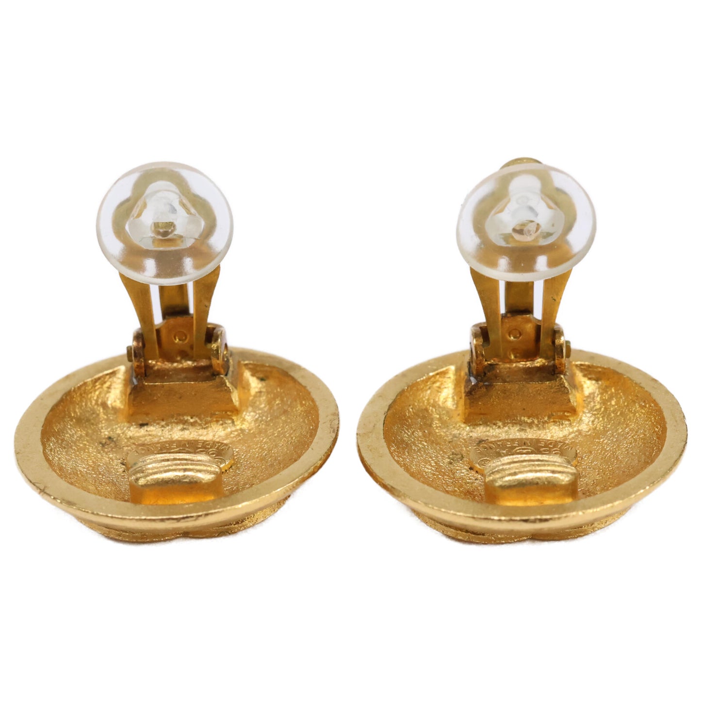 CHANEL シャネル 美品 95A ラウンドココ 格子 イヤリング