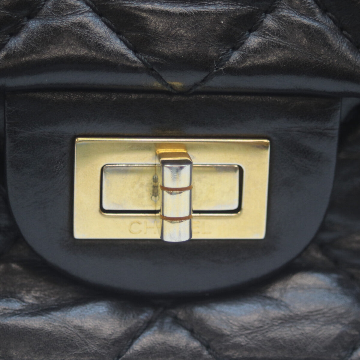 CHANEL シャネル 15番 A37587 黒 エイジドカーフスキン G金具 2.55 マトラッセ28チェーンショルダー ショルダーバッグ