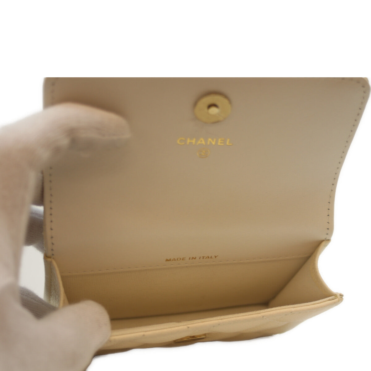 CHANEL シャネル AP3352 白 キャビア G金具 マトラッセ リボンチェーン ベルトミニポーチ ショルダーバッグ