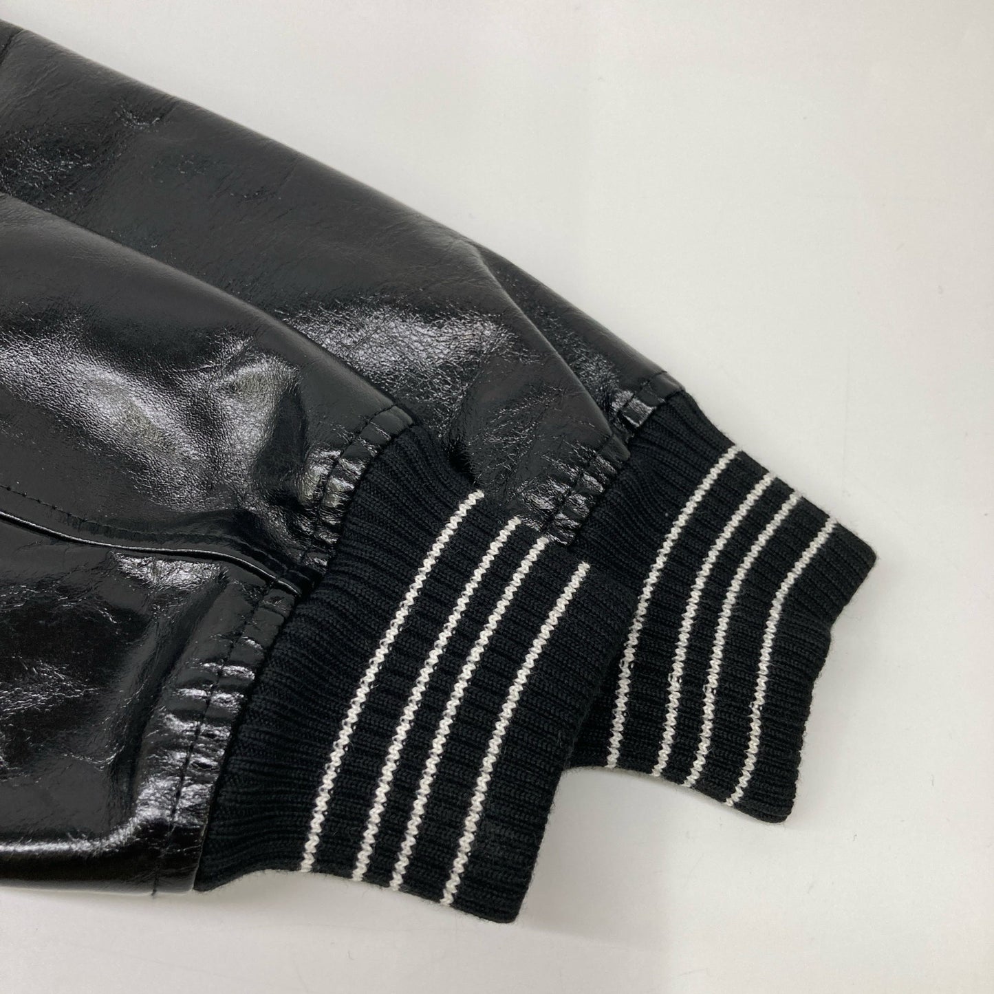 SAINT LAURENT PARIS サンローランパリ 【美品/国内正規】492602 ウールxレザー スタジャン/バーシティ ジャケット 34