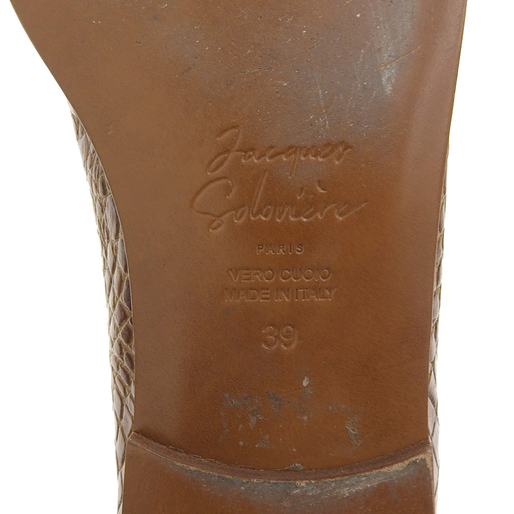 SOLOVIERE ソロヴィエール SOLOVIERE ソロヴィエール MATTHIEU 型押し レザー シューズ レディース ブラウン 39 シューズ 39