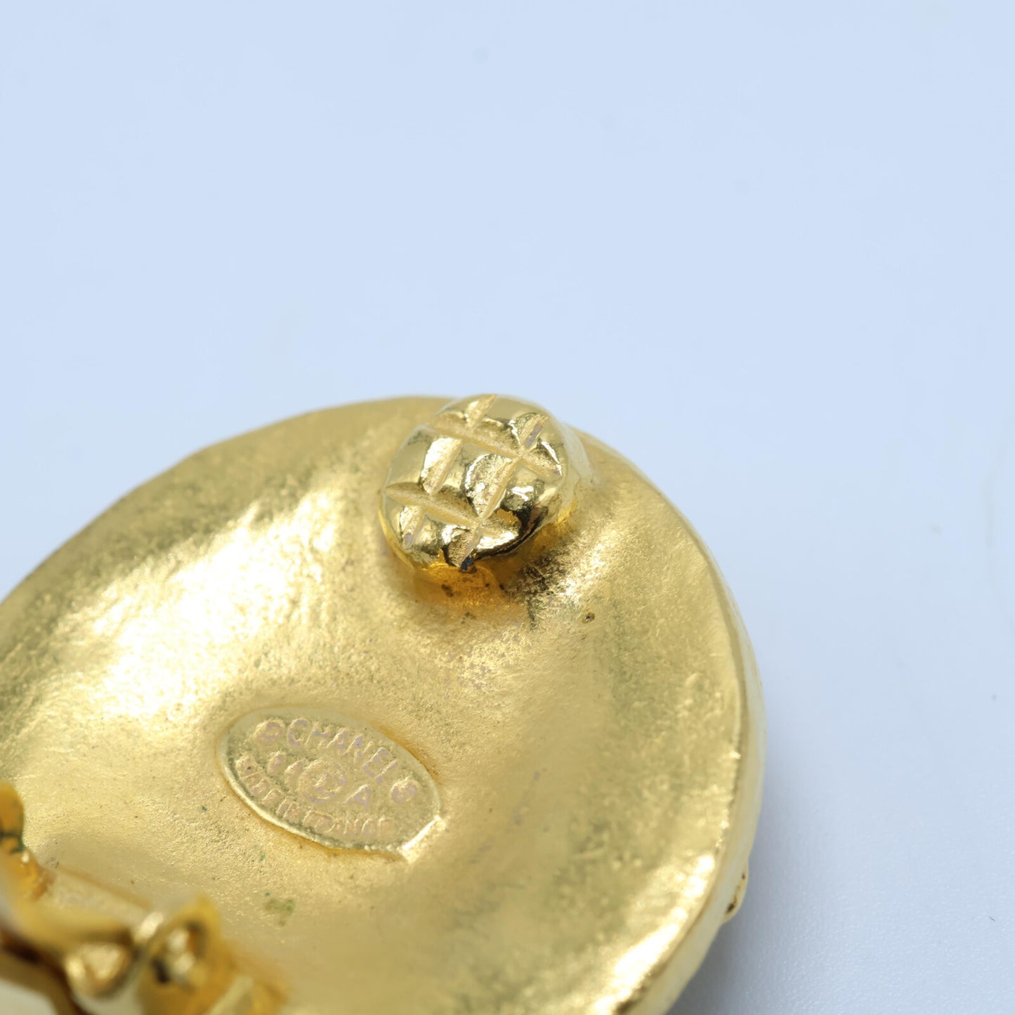 CHANEL シャネル 美品 94A ココマーク リーフ ラウンド イヤリング