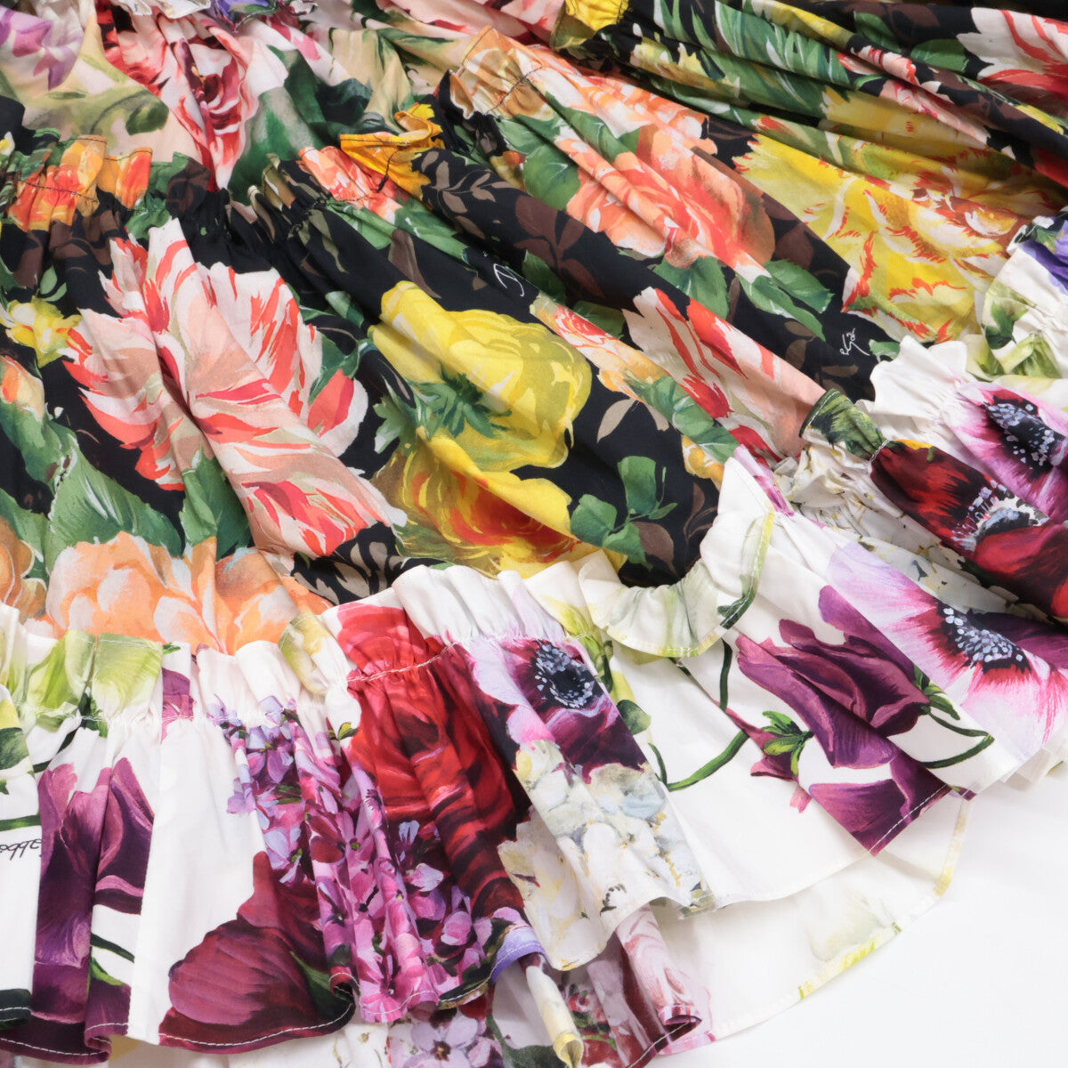 DOLCE&GABBANA ドルチェアンドガッバーナ 【新品/国内正規】F6C7ST GDL87 フラワープリント パフスリーブ ワンピース 48