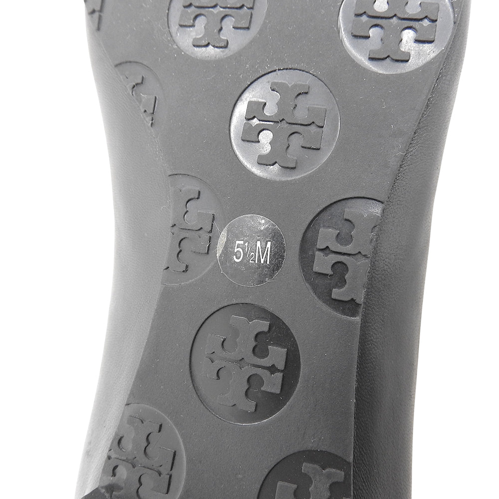 Tory Burch トリーバーチ 美品 MINNIE バックル ロゴ フラットシューズ レザー レディース ブラック 5 1/2 M シューズ 5 1/2M