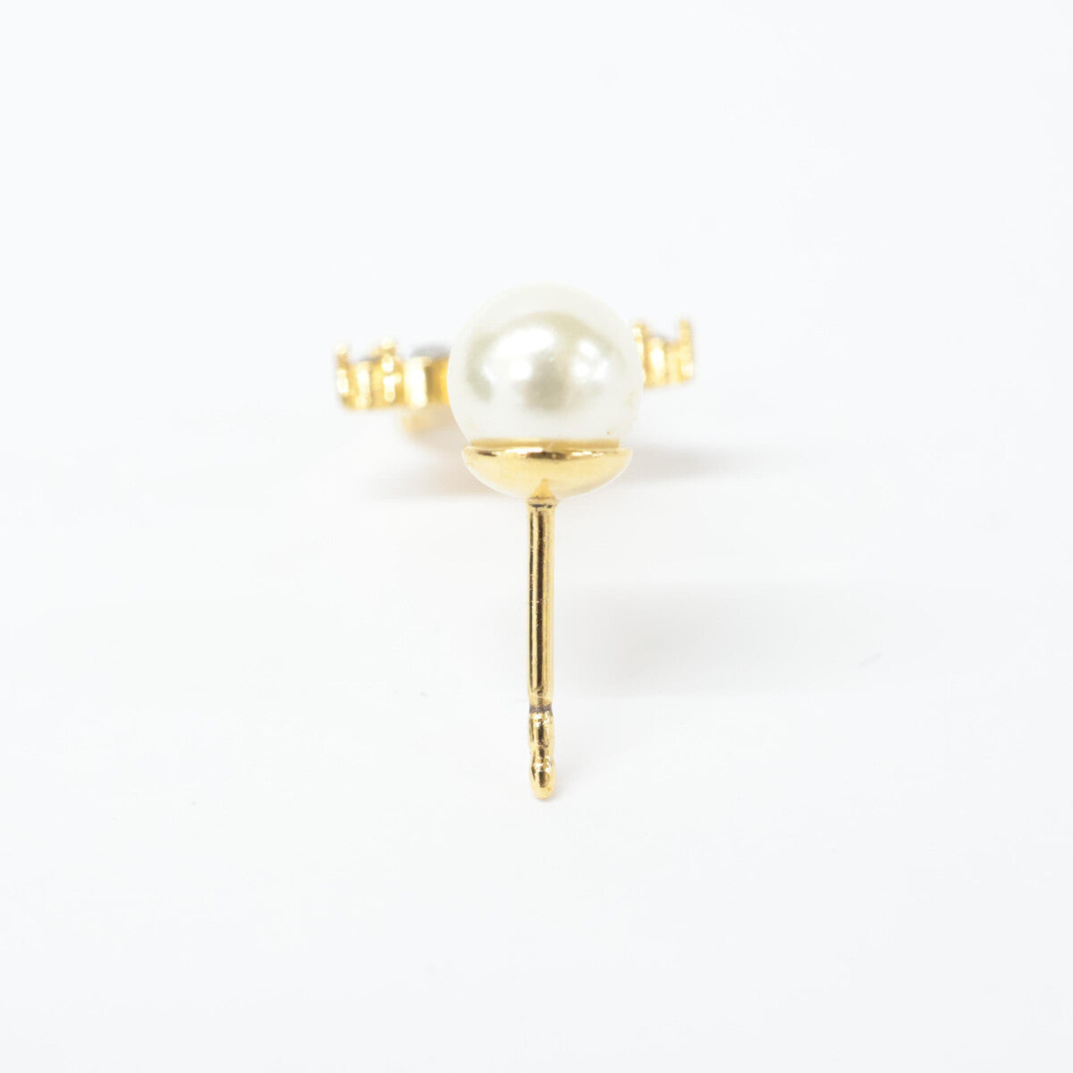 Christian Dior クリスチャンディオール トライバル ラインストーン/レジンパール スター 片耳 シングル ピアス