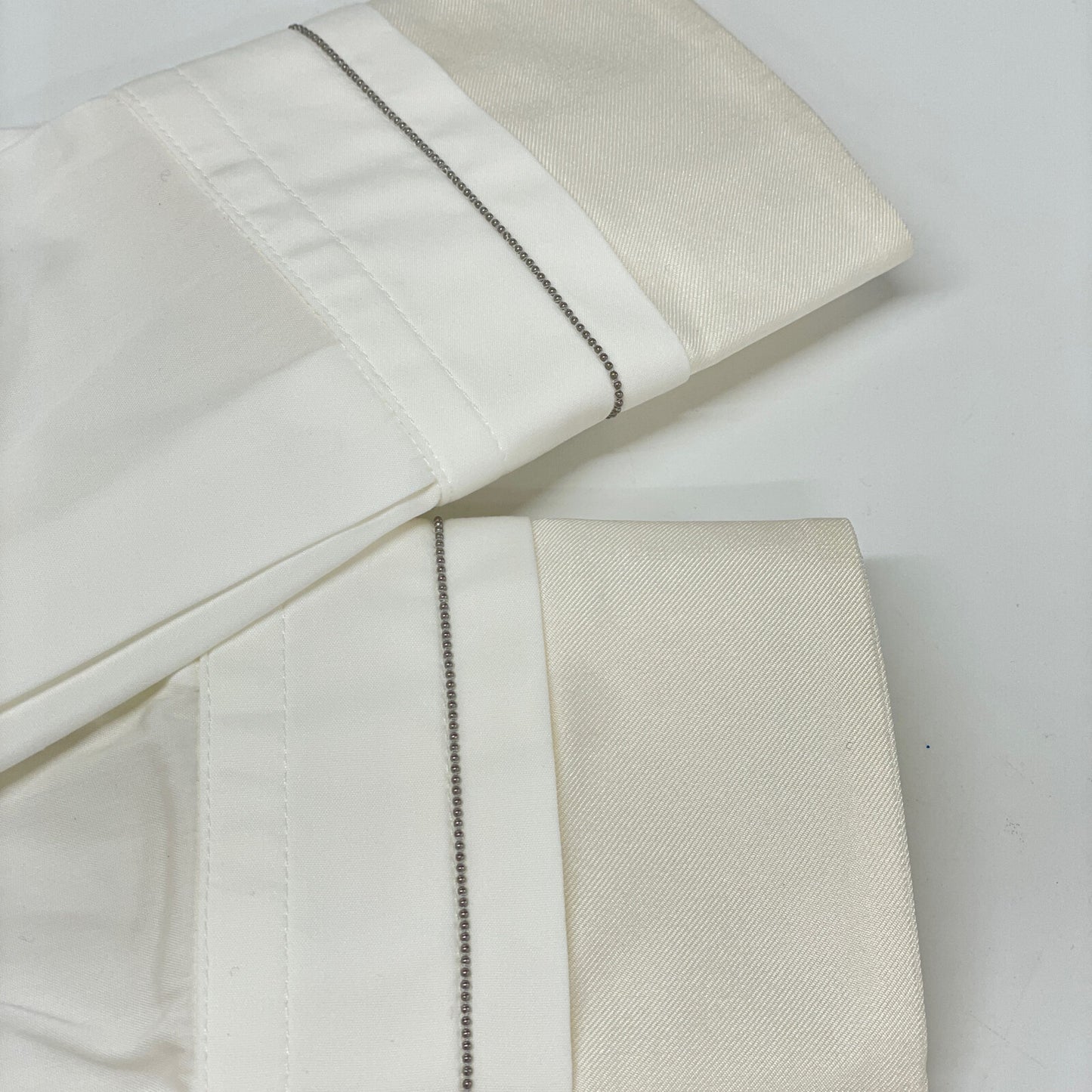 BRUNELLO CUCINELLI ブルネロクチネリ ホワイト 20SS コットン混 モニーレ装飾 シャツ トップス S