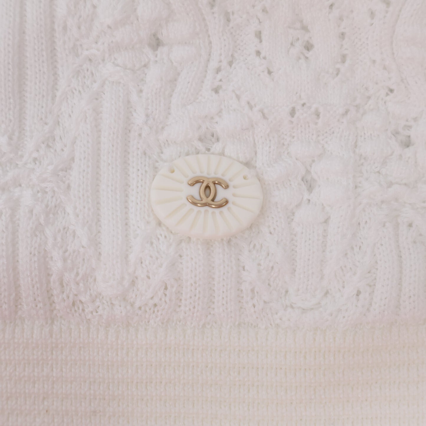 CHANEL シャネル 【国内正規】P62875K48458 ココマークプレート付 ショートスリーブ ニットセーター/ トップス 34