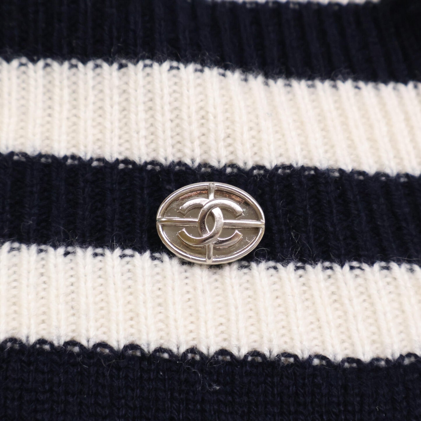 CHANEL シャネル 【美品/国内正規】P55370K07271 ココマーク カシミヤ100% ニット ワンピース 34